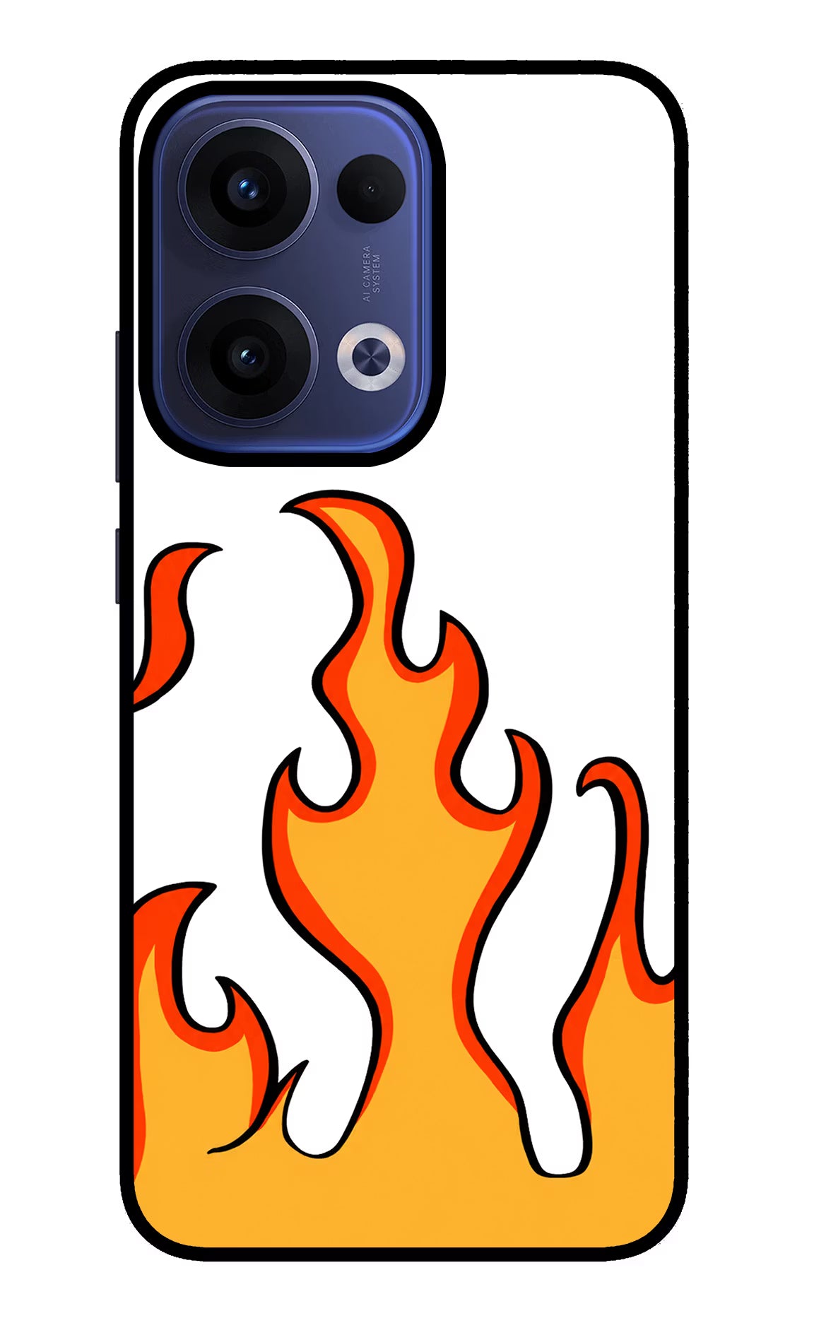Fired Up – White Oppo Reno13 5G Glass Case - Fired Up – White Oppo Reno13 5G Glass Case Fired Up – White Oppo Reno13 5G Glass Case