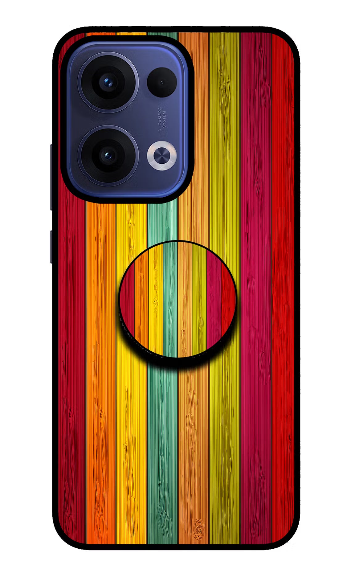 Multicolor Wooden Oppo Reno13 5G Pop Case by Casekaro