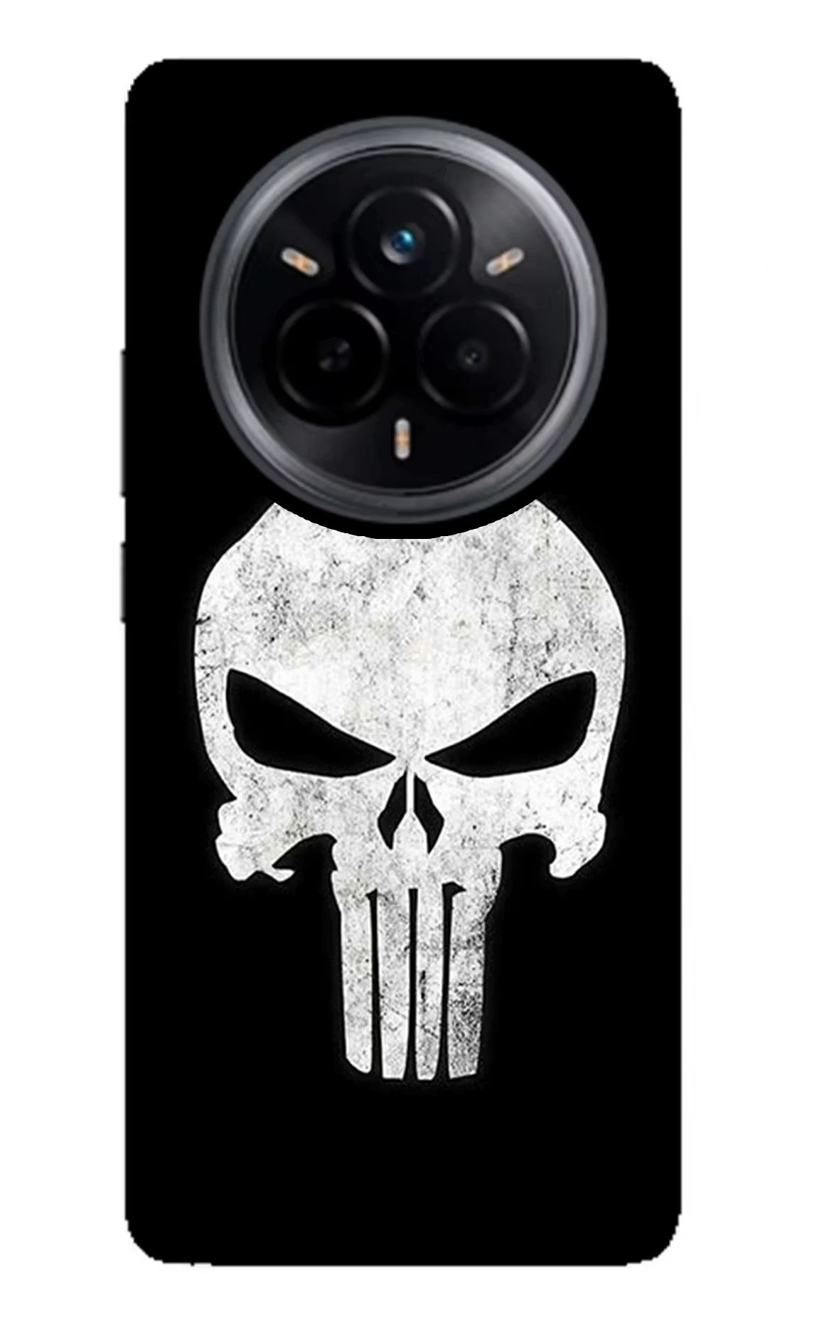 Punisher Skull Realme 14 Pro 5G Back Cover - Punisher Skull Realme 14 Pro 5G Glass Case Back Cover by Casekaro Punisher Skull Realme 14 Pro 5G Glass Case Back Cover by Casekaro