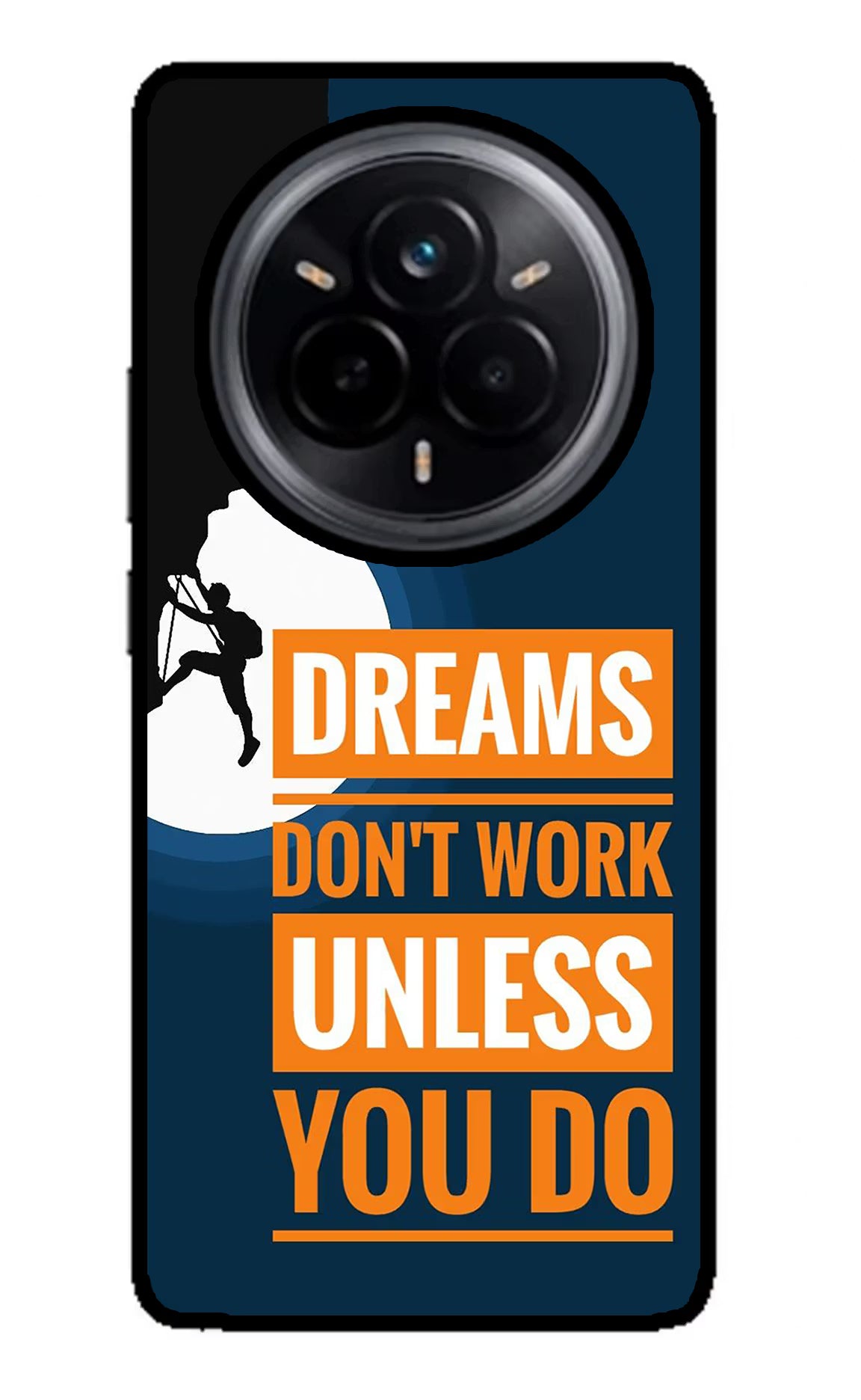 Dreams Don’T Work Unless You Do Realme 14 Pro 5G Back Cover - Dreams Don’T Work Unless You Do Realme 14 Pro 5G Glass Case Back Cover by Casekaro Dreams Don’T Work Unless You Do Realme 14 Pro 5G Glass Case Back Cover by Casekaro