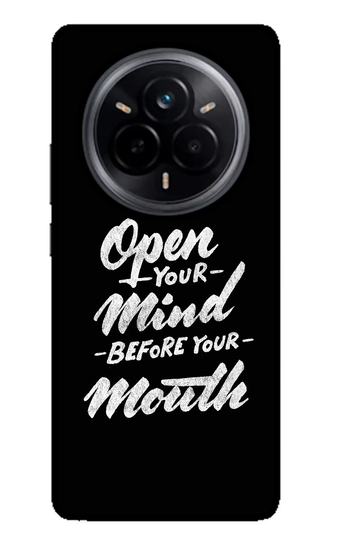 Open Your Mind Before Your Mouth Realme 14 Pro 5G Back Cover - Open Your Mind Before Your Mouth Realme 14 Pro 5G Glass Case Back Cover by Casekaro Open Your Mind Before Your Mouth Realme 14 Pro 5G Glass Case Back Cover by Casekaro