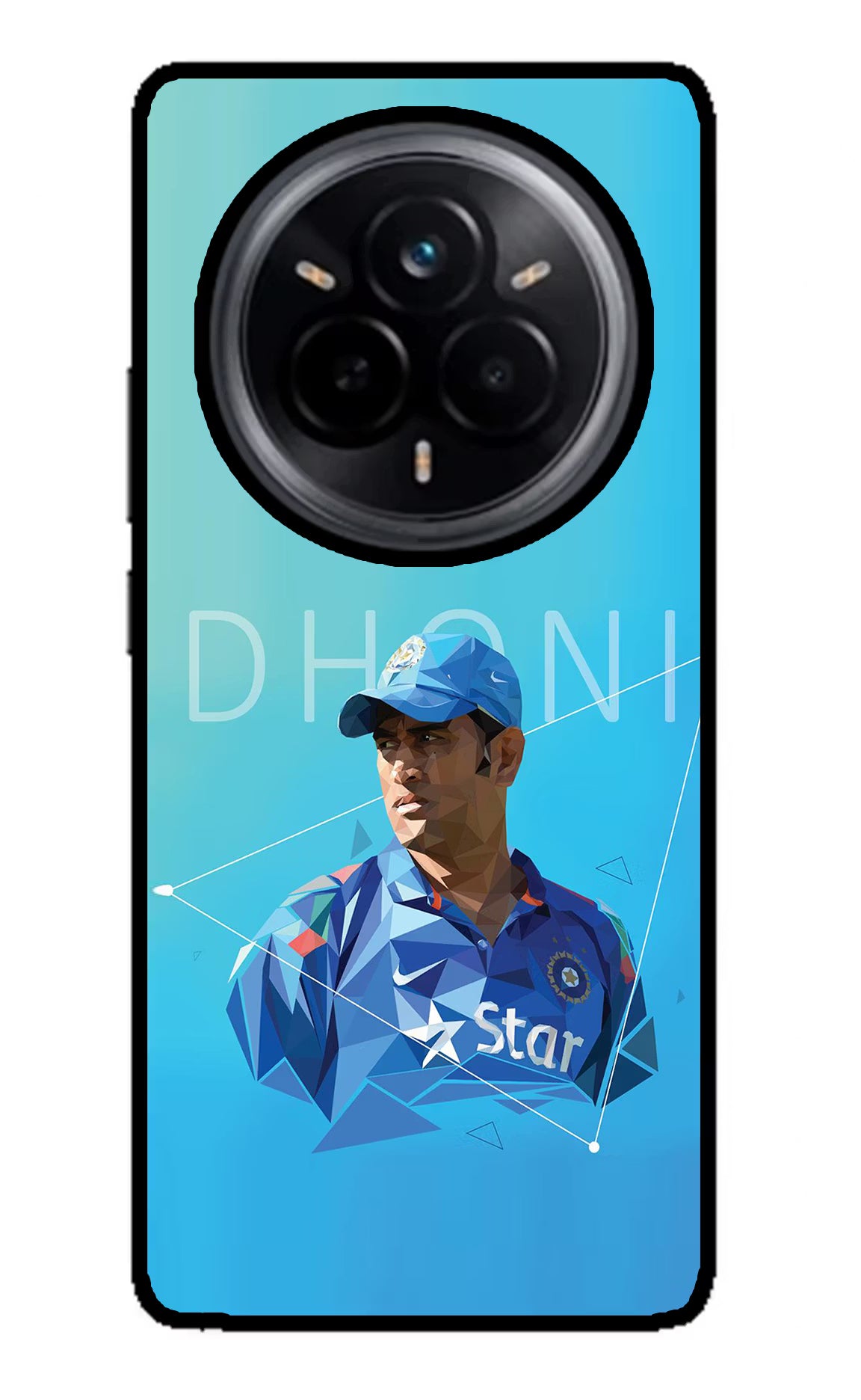 Dhoni Artwork Realme 14 Pro 5G Back Cover - Dhoni Artwork Realme 14 Pro 5G Glass Case Back Cover by Casekaro Dhoni Artwork Realme 14 Pro 5G Glass Case Back Cover by Casekaro