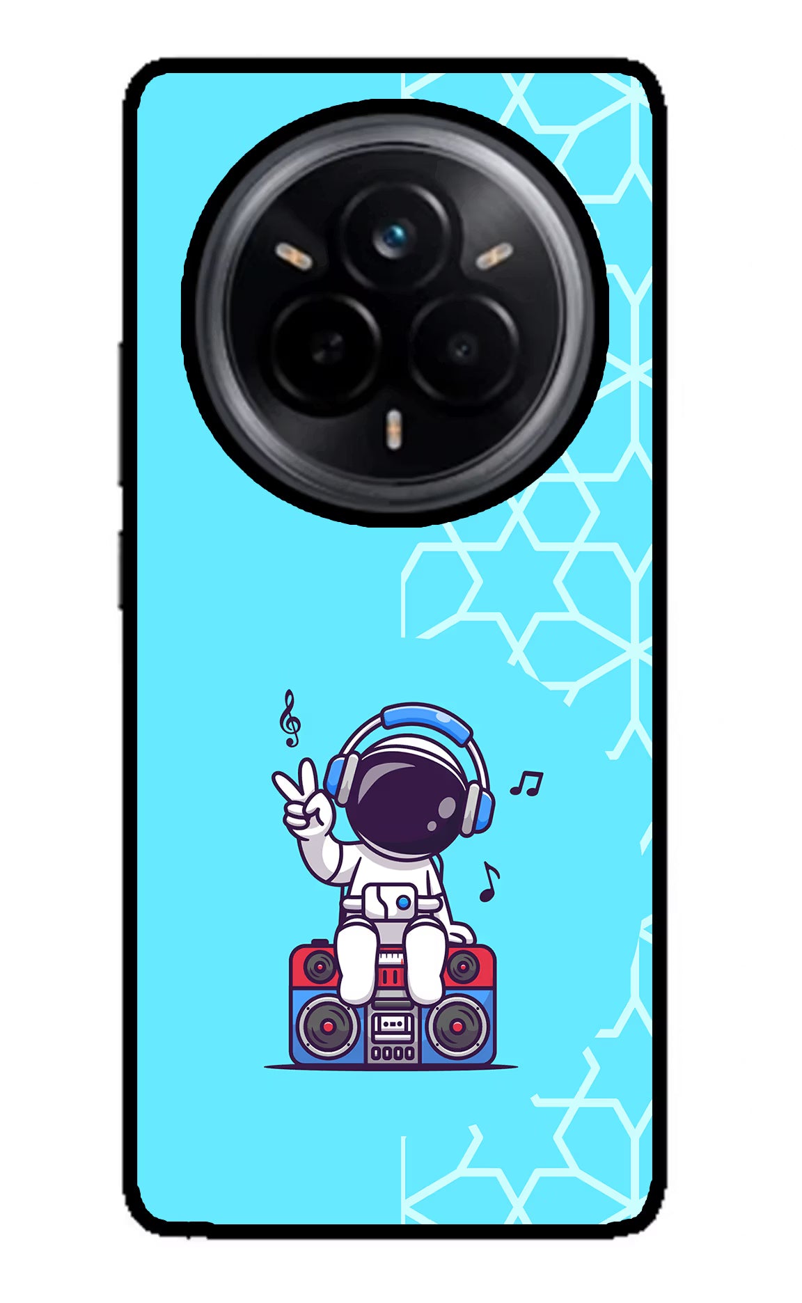 Cute Astronaut Chilling Realme 14 Pro 5G Back Cover - Cute Astronaut Chilling Realme 14 Pro 5G Glass Case Back Cover by Casekaro Cute Astronaut Chilling Realme 14 Pro 5G Glass Case Back Cover by Casekaro
