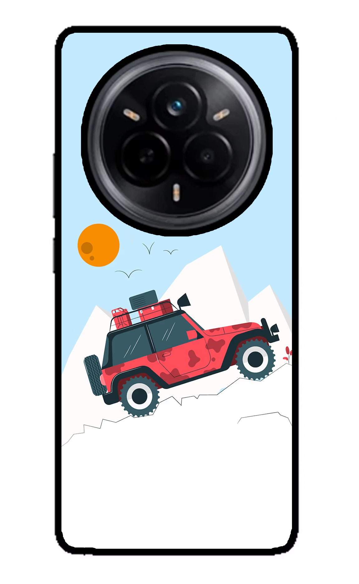 Mountain Trail Beast Realme 14 Pro 5G Back Cover - Mountain Trail Beast Realme 14 Pro 5G Glass Case Back Cover by Casekaro Mountain Trail Beast Realme 14 Pro 5G Glass Case Back Cover by Casekaro