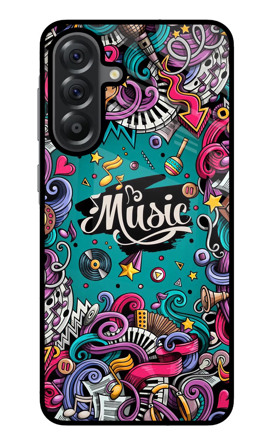 Music Graffiti Samsung A56 5G Glass Case - Music Graffiti Samsung A56 5G Glass Case Music Graffiti Samsung A56 5G Glass Case