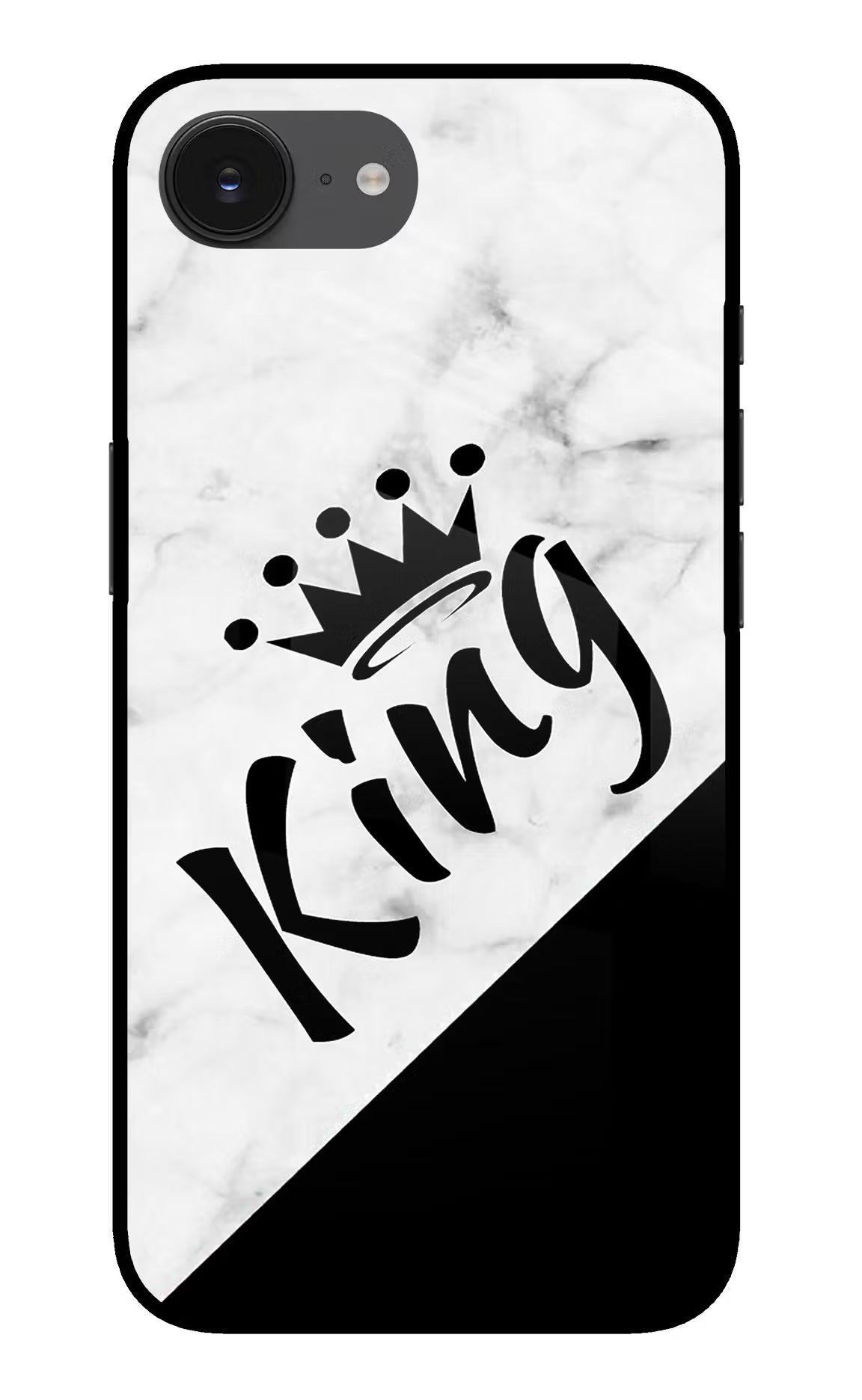 King iPhone 16e Back Cover - King iPhone 16e Glass Case Back Cover by Casekaro King iPhone 16e Glass Case Back Cover by Casekaro