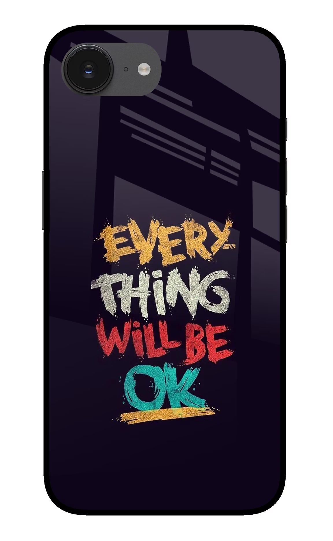 Everything Will Be Ok iPhone 16e Back Cover - Everything Will Be Ok iPhone 16e Glass Case Back Cover by Casekaro Everything Will Be Ok iPhone 16e Glass Case Back Cover by Casekaro