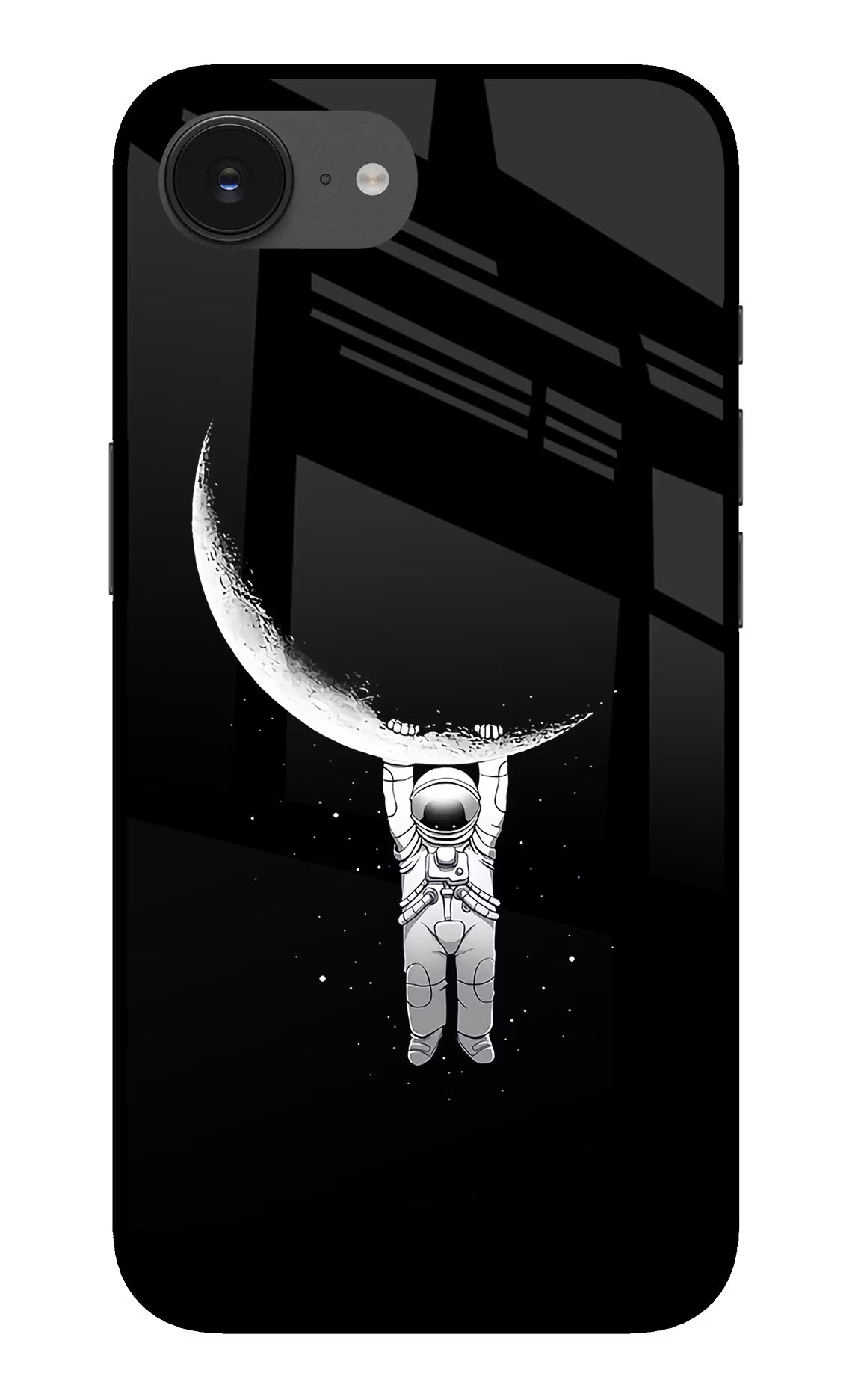 Moon Space iPhone 16e Back Cover - Moon Space iPhone 16e Glass Case Back Cover by Casekaro Moon Space iPhone 16e Glass Case Back Cover by Casekaro