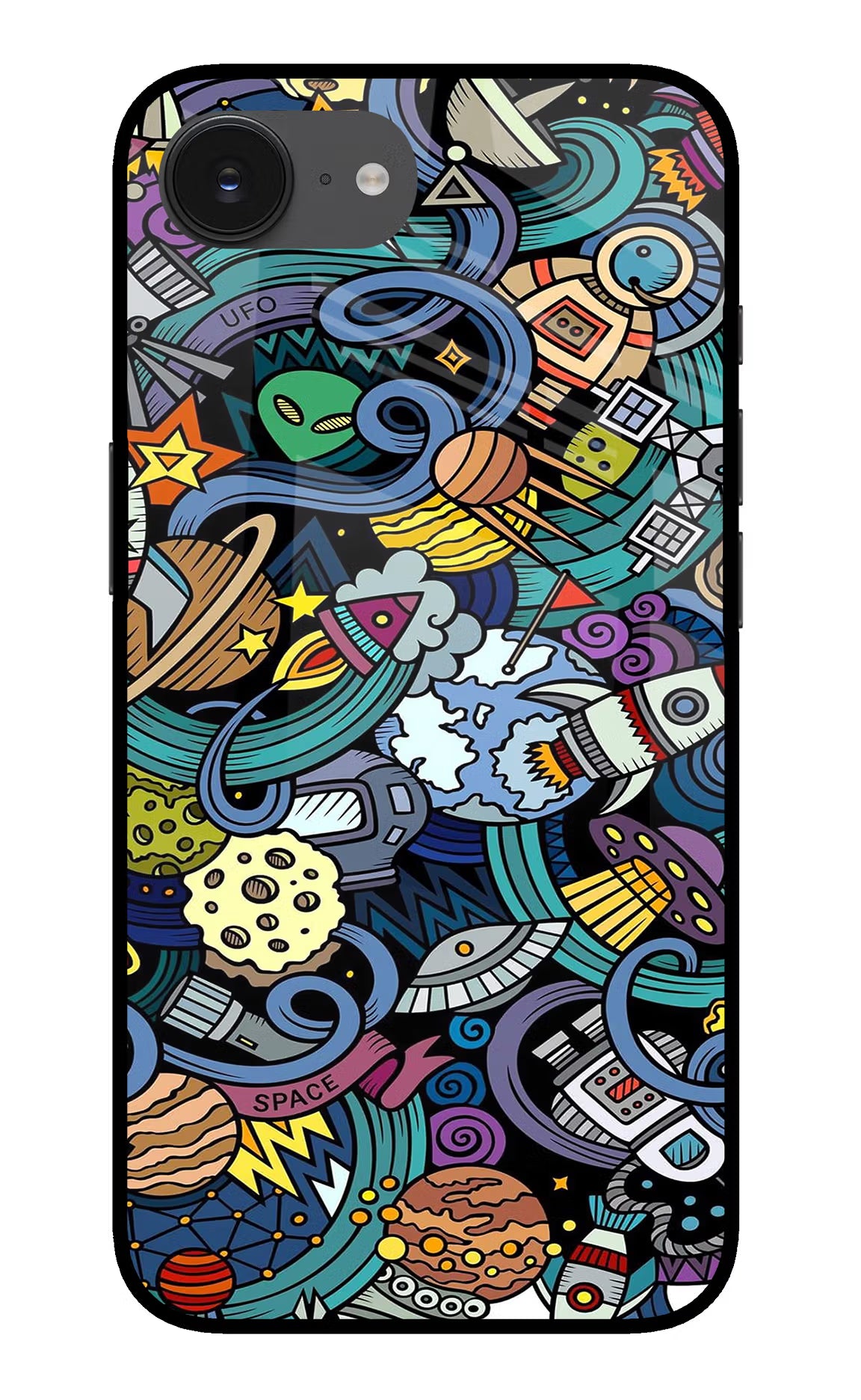Space Abstract iPhone 16e Back Cover - Space Abstract iPhone 16e Glass Case Back Cover by Casekaro Space Abstract iPhone 16e Glass Case Back Cover by Casekaro