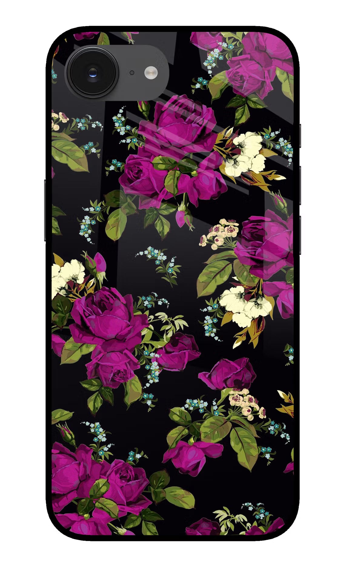 Flowers iPhone 16e Back Cover - Flowers iPhone 16e Glass Case Back Cover by Casekaro Flowers iPhone 16e Glass Case Back Cover by Casekaro