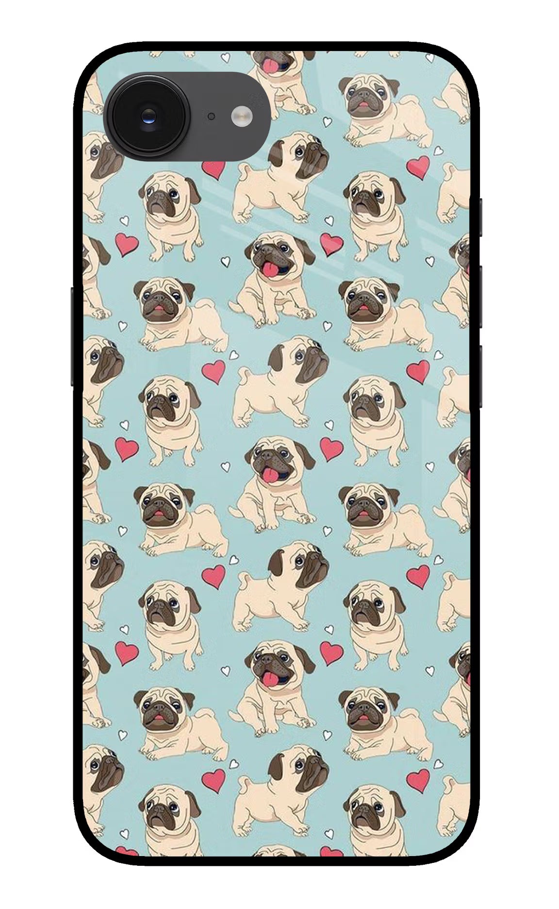 Pug Dog iPhone 16e Back Cover - Pug Dog iPhone 16e Glass Case Back Cover by Casekaro Pug Dog iPhone 16e Glass Case Back Cover by Casekaro