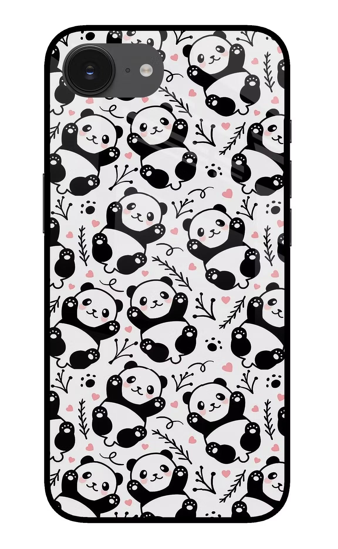 Cute Panda iPhone 16e Back Cover - Cute Panda iPhone 16e Glass Case Back Cover by Casekaro Cute Panda iPhone 16e Glass Case Back Cover by Casekaro
