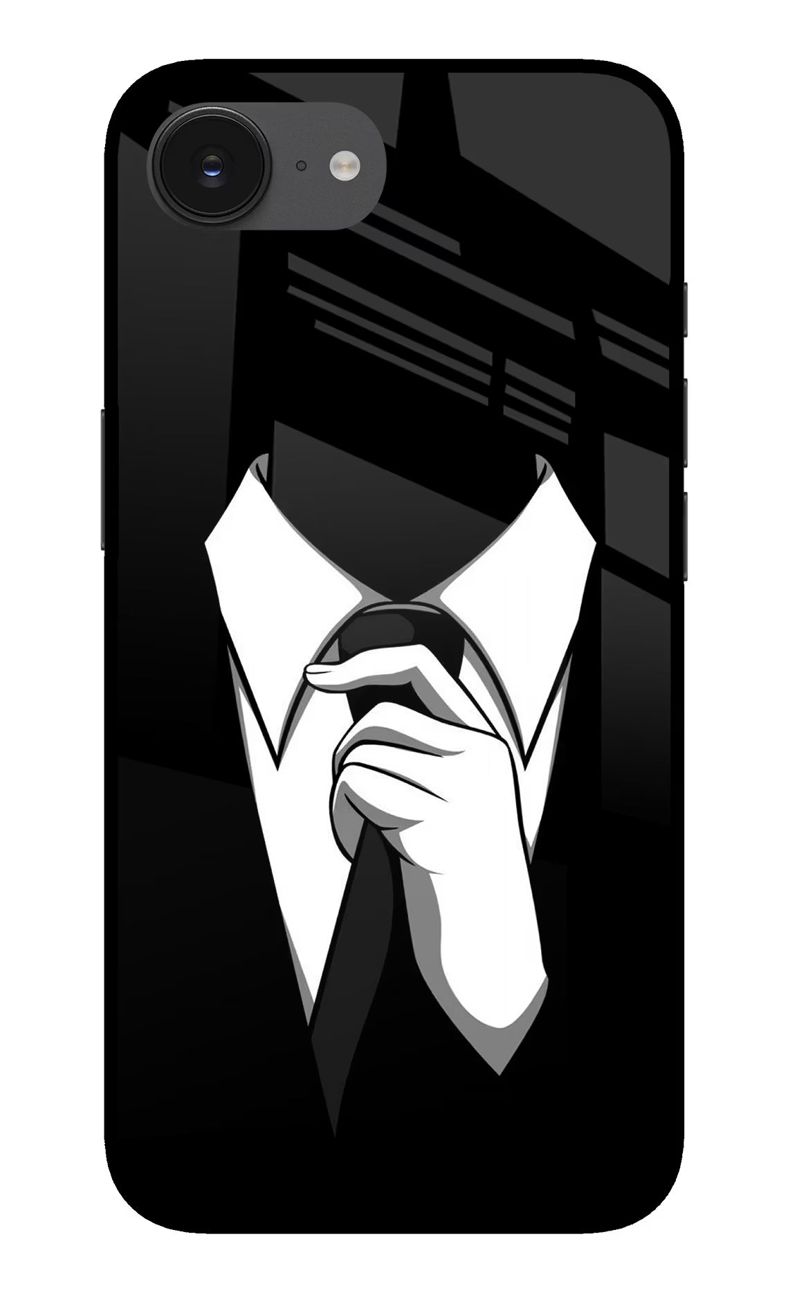 Black Tie iPhone 16e Glass Case - Black Tie iPhone 16e Glass Case Black Tie iPhone 16e Glass Case