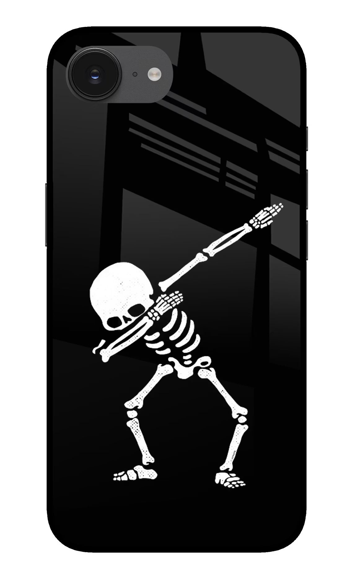 Dabbing Skeleton Art iPhone 16e Back Cover - Dabbing Skeleton Art iPhone 16e Glass Case Back Cover by Casekaro Dabbing Skeleton Art iPhone 16e Glass Case Back Cover by Casekaro