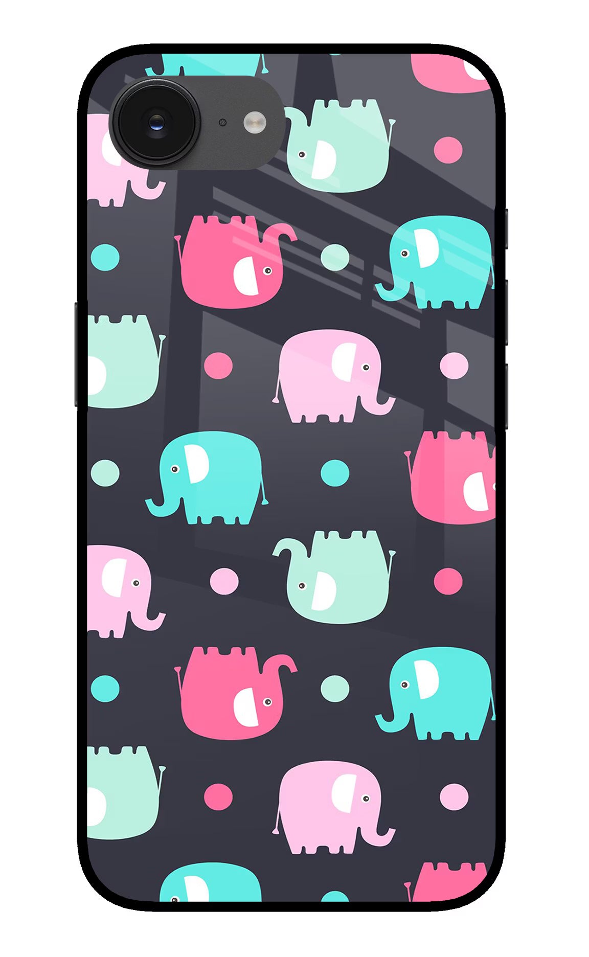 Elephants iPhone 16e Back Cover - Elephants iPhone 16e Glass Case Back Cover by Casekaro Elephants iPhone 16e Glass Case Back Cover by Casekaro