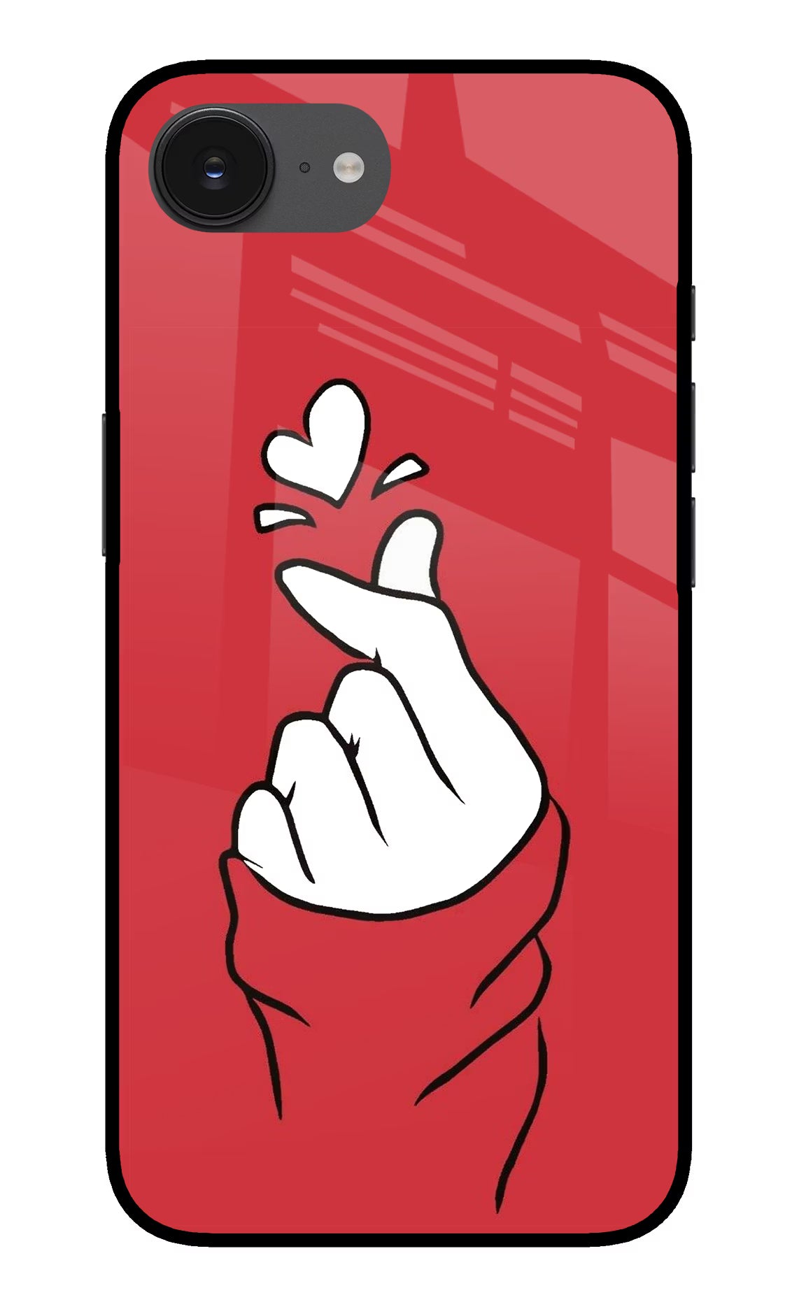 Korean Love Sign iPhone 16e Back Cover - Korean Love Sign iPhone 16e Glass Case Back Cover by Casekaro Korean Love Sign iPhone 16e Glass Case Back Cover by Casekaro