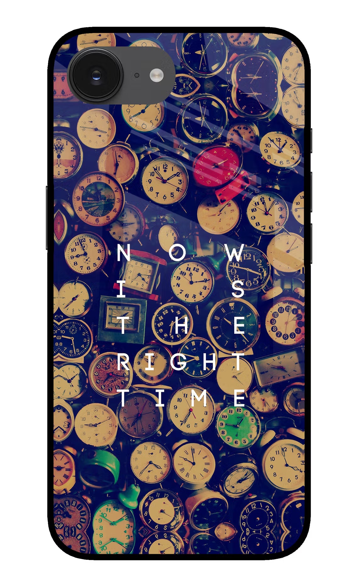 Now is the Right Time Quote iPhone 16e Back Cover - Now is the Right Time Quote iPhone 16e Glass Case Back Cover by Casekaro Now is the Right Time Quote iPhone 16e Glass Case Back Cover by Casekaro