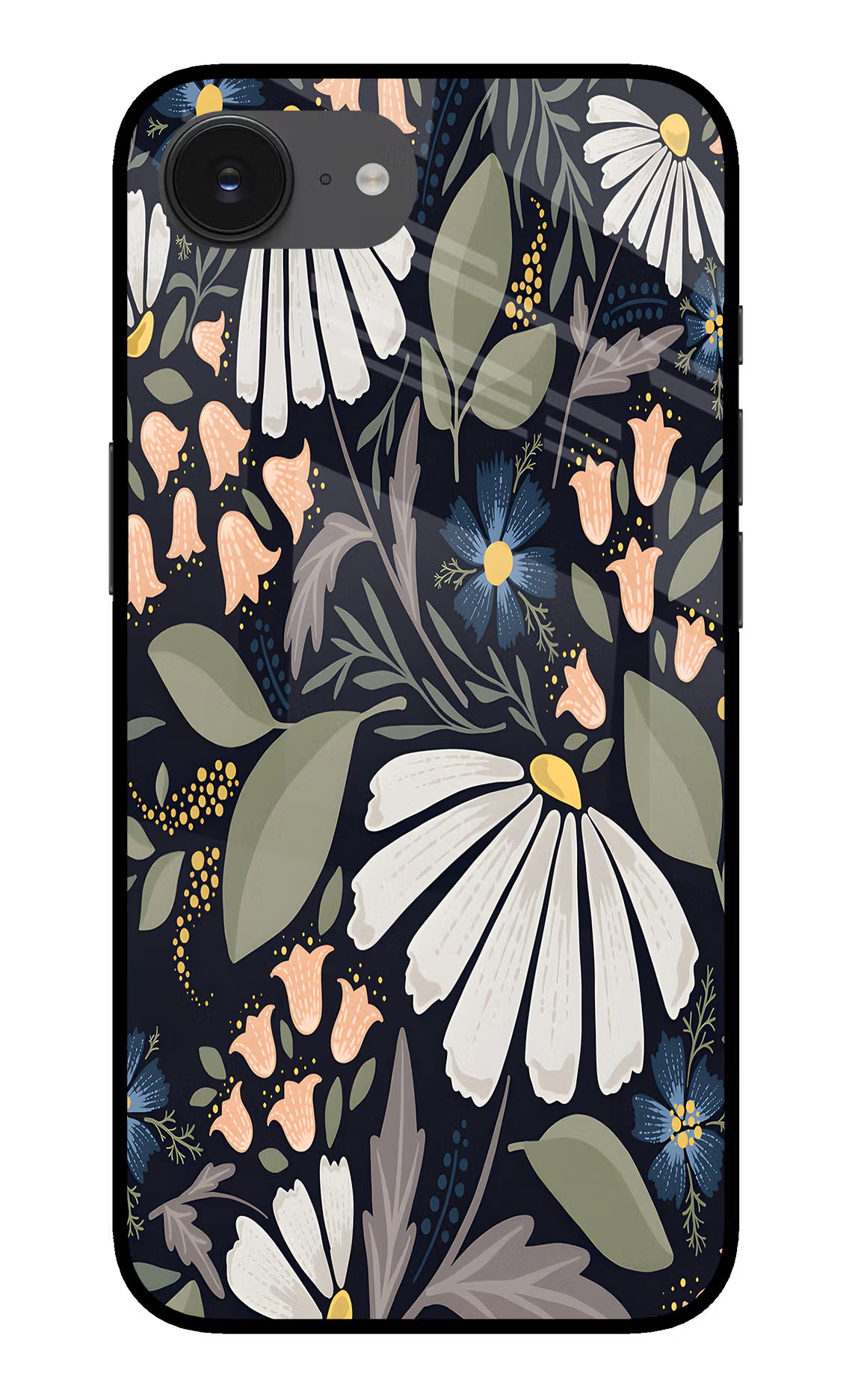Flowers Art iPhone 16e Glass Case - Flowers Art iPhone 16e Glass Case Flowers Art iPhone 16e Glass Case