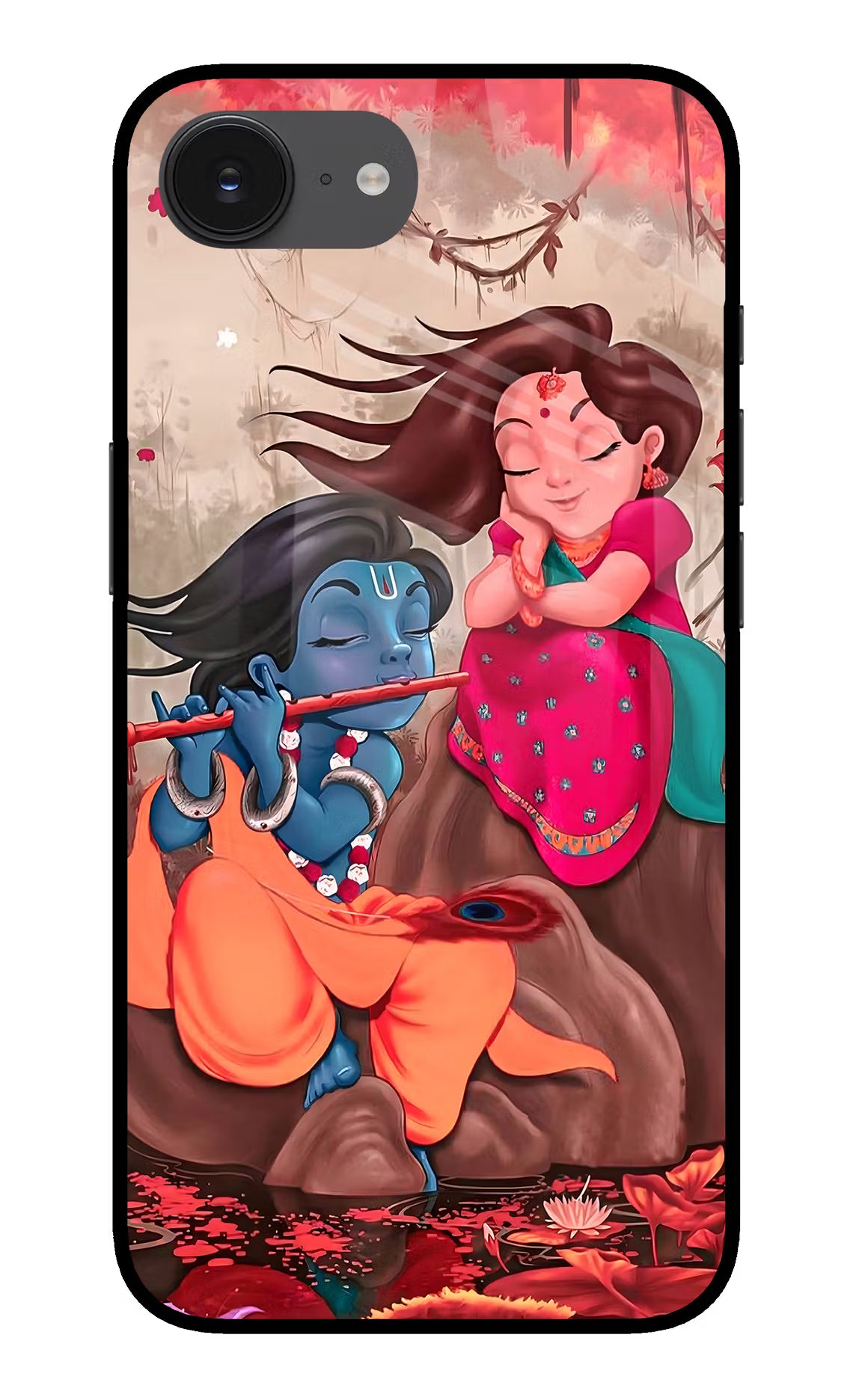 Radhe Krishna iPhone 16e Glass Case - Radhe Krishna iPhone 16e Glass Case Radhe Krishna iPhone 16e Glass Case