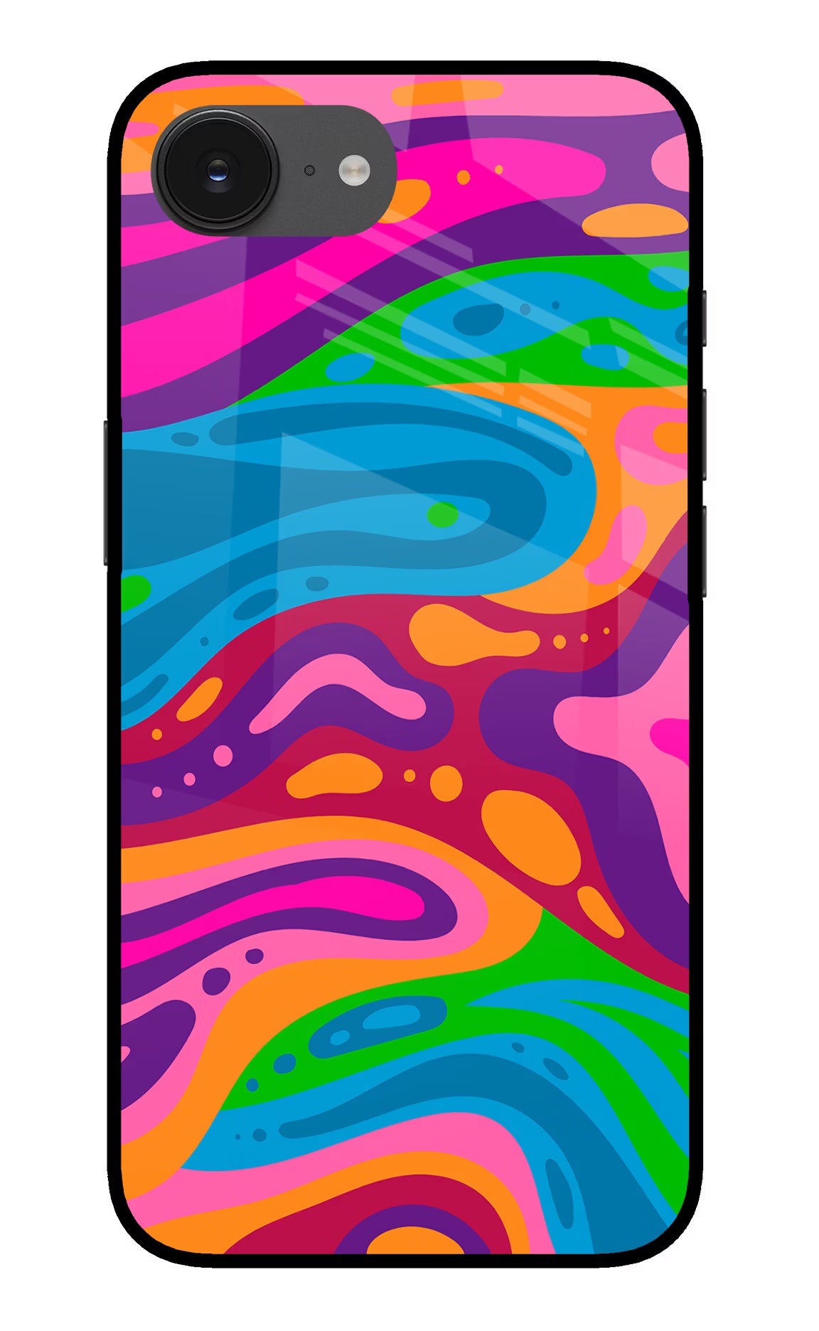 Trippy Pattern iPhone 16e Back Cover - Trippy Pattern iPhone 16e Glass Case Back Cover by Casekaro Trippy Pattern iPhone 16e Glass Case Back Cover by Casekaro