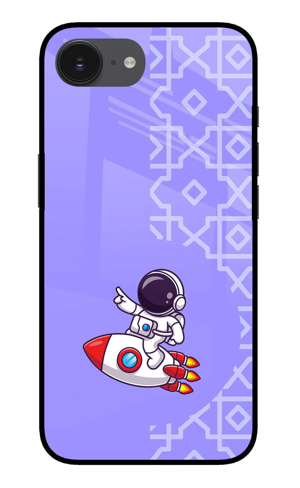 Cute Astronaut iPhone 16e Back Cover - Cute Astronaut iPhone 16e Glass Case Back Cover by Casekaro Cute Astronaut iPhone 16e Glass Case Back Cover by Casekaro