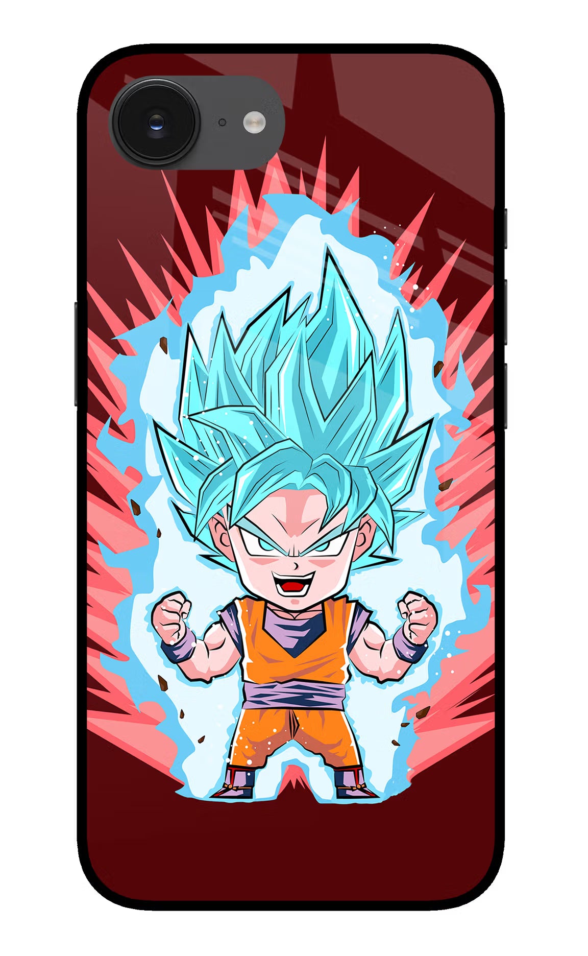 Goku Little iPhone 16e Back Cover - Goku Little iPhone 16e Glass Case Back Cover by Casekaro Goku Little iPhone 16e Glass Case Back Cover by Casekaro