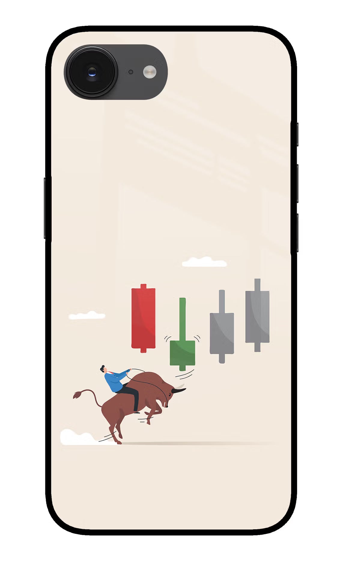 Bull Trading Momentum iPhone 16e Back Cover - Bull Trading Momentum iPhone 16e Glass Case Back Cover by Casekaro Bull Trading Momentum iPhone 16e Glass Case Back Cover by Casekaro