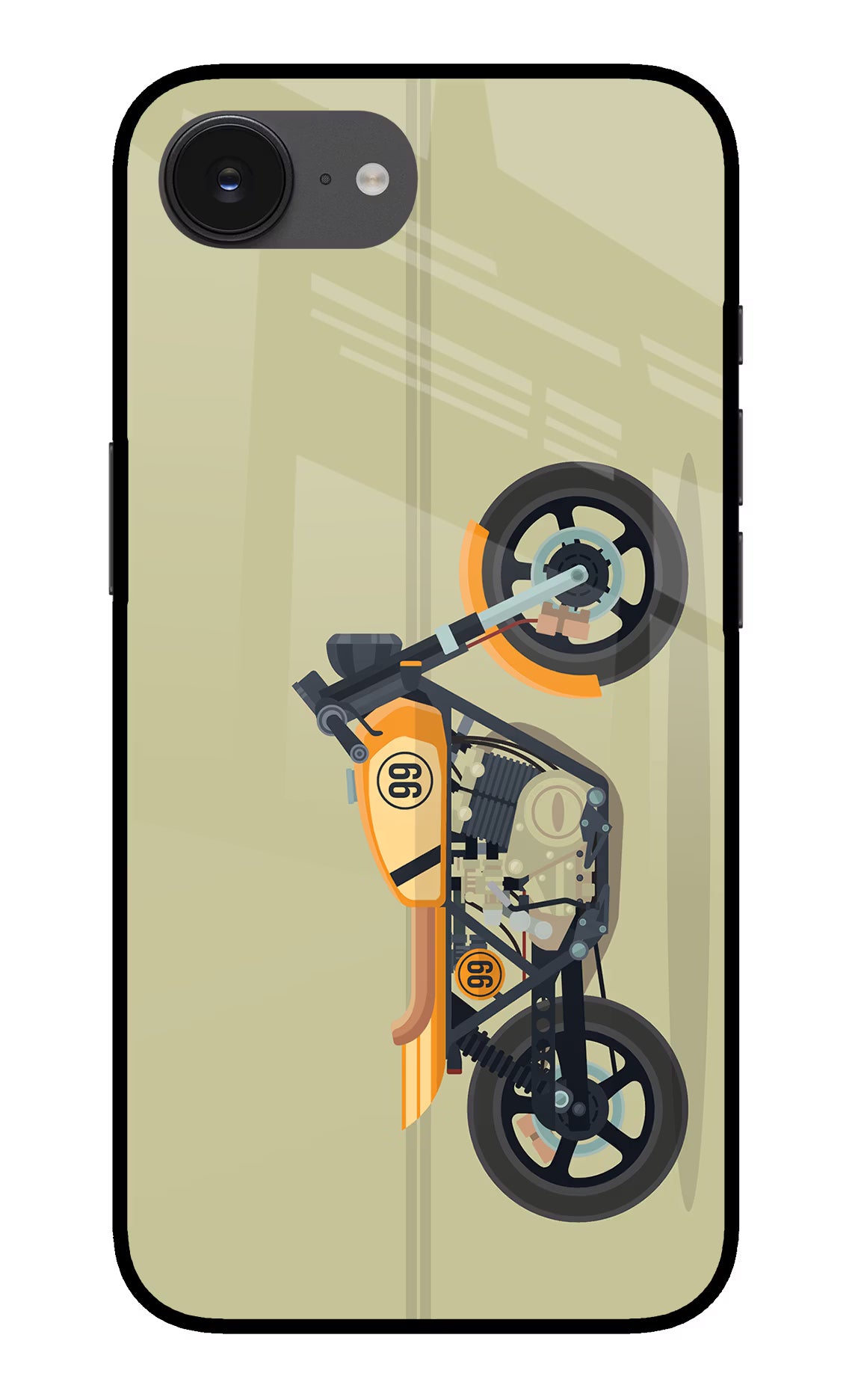 Vertical Speedster iPhone 16e Back Cover - Vertical Speedster iPhone 16e Glass Case Back Cover by Casekaro Vertical Speedster iPhone 16e Glass Case Back Cover by Casekaro