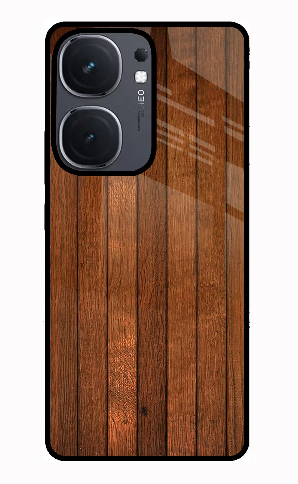 Wooden Artwork Bands IQOO Neo9 Pro Glass Case Back Cover by Casekaro