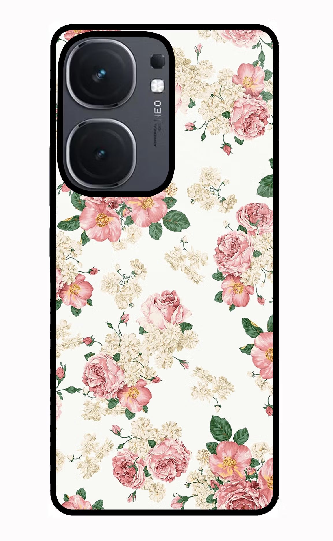 Flowers IQOO Neo9 Pro Glass Case Back Cover by Casekaro