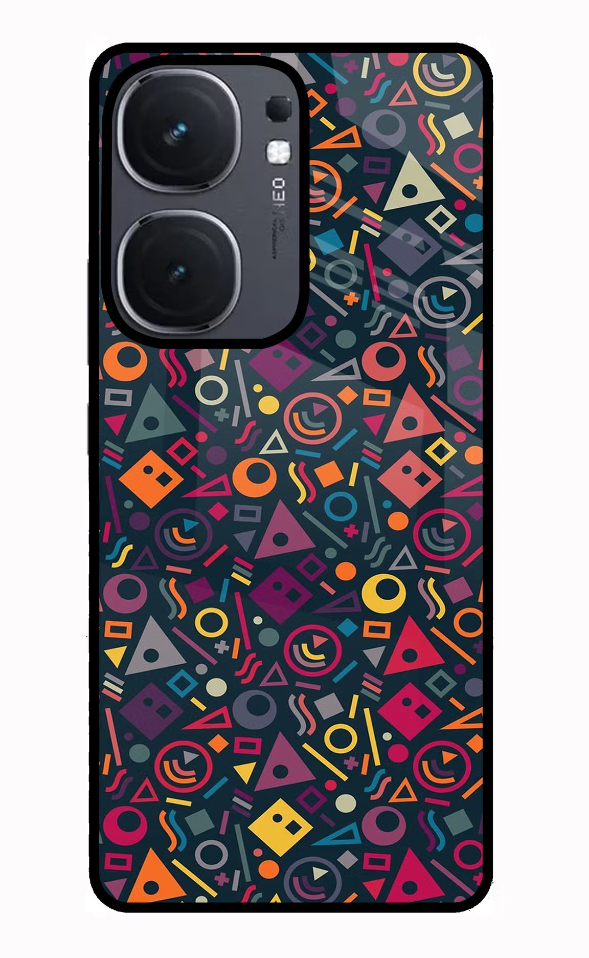 Geometric Abstract IQOO Neo9 Pro Back Cover - Geometric Abstract IQOO Neo9 Pro Glass Case Back Cover by Casekaro Geometric Abstract IQOO Neo9 Pro Glass Case Back Cover by Casekaro