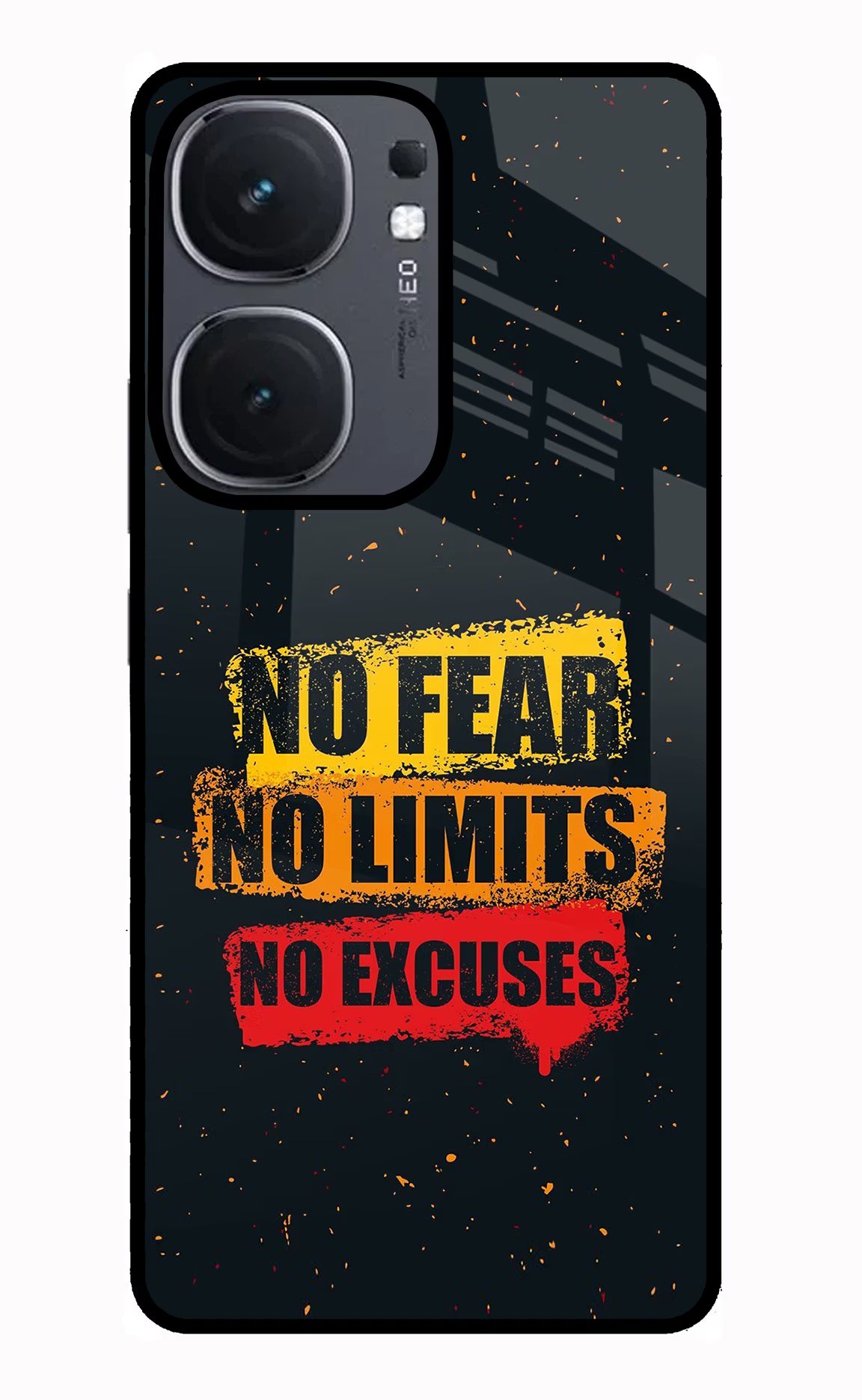 No Fear No Limits No Excuse IQOO Neo9 Pro Glass Case Back Cover by Casekaro
