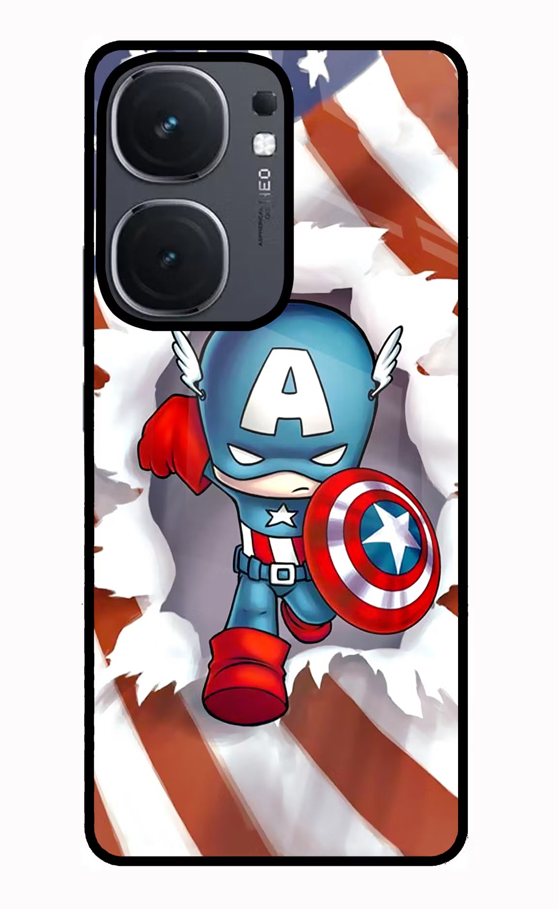 Captain America IQOO Neo9 Pro Glass Case Back Cover by Casekaro