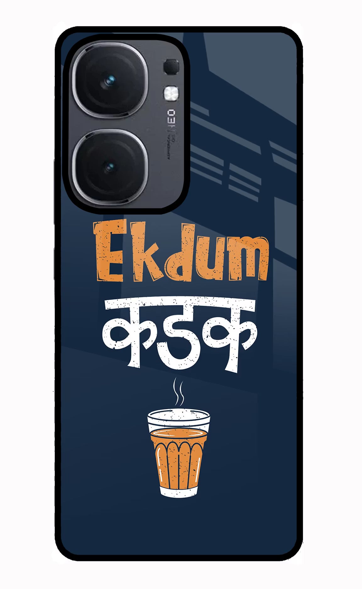 Ekdum Kadak Chai IQOO Neo9 Pro Glass Case Back Cover by Casekaro