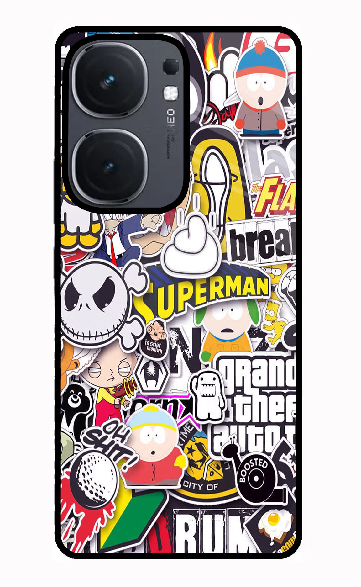 Sticker Bomb IQOO Neo9 Pro Glass Case - Sticker Bomb IQOO Neo9 Pro Glass Case Sticker Bomb IQOO Neo9 Pro Glass Case