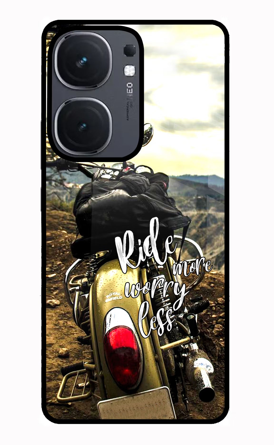 Ride More Worry Less IQOO Neo9 Pro Glass Case Back Cover by Casekaro