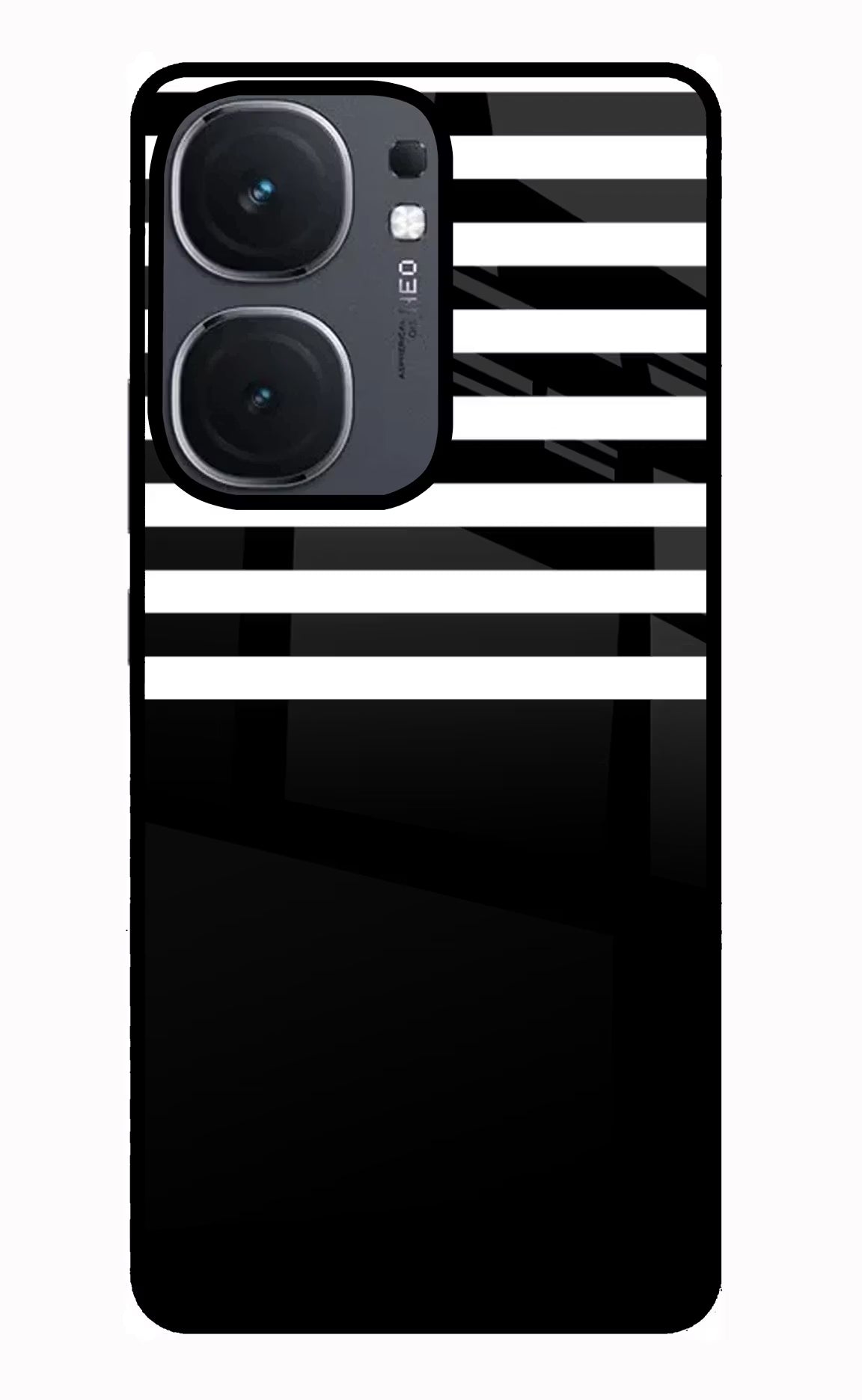 Black and White Print IQOO Neo9 Pro Glass Case Back Cover by Casekaro