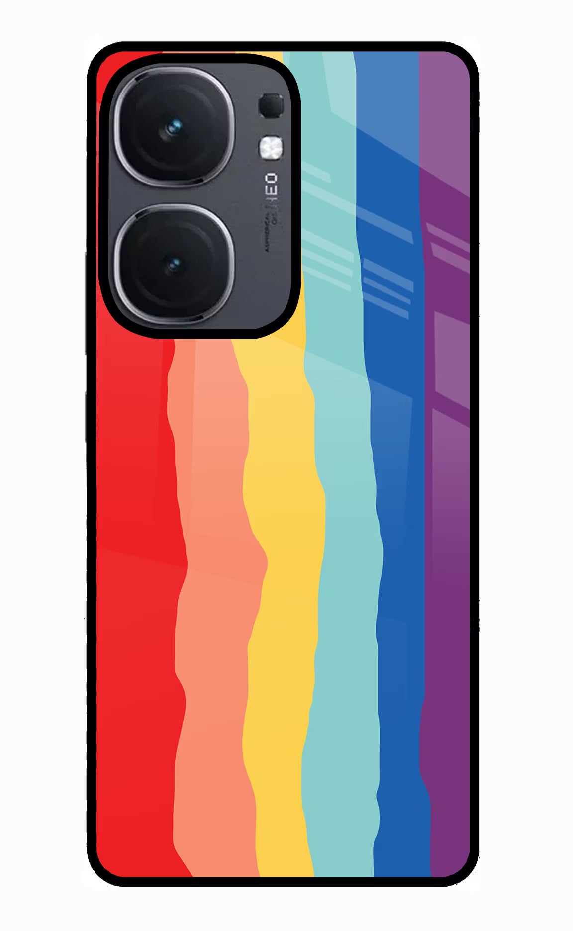 Rainbow IQOO Neo9 Pro Glass Case Back Cover by Casekaro