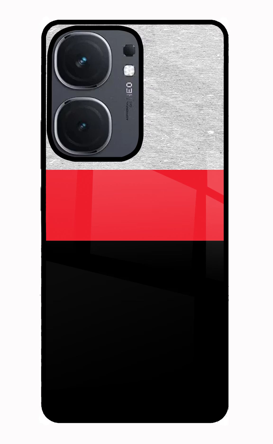 Tri Color Pattern IQOO Neo9 Pro Glass Case Back Cover by Casekaro