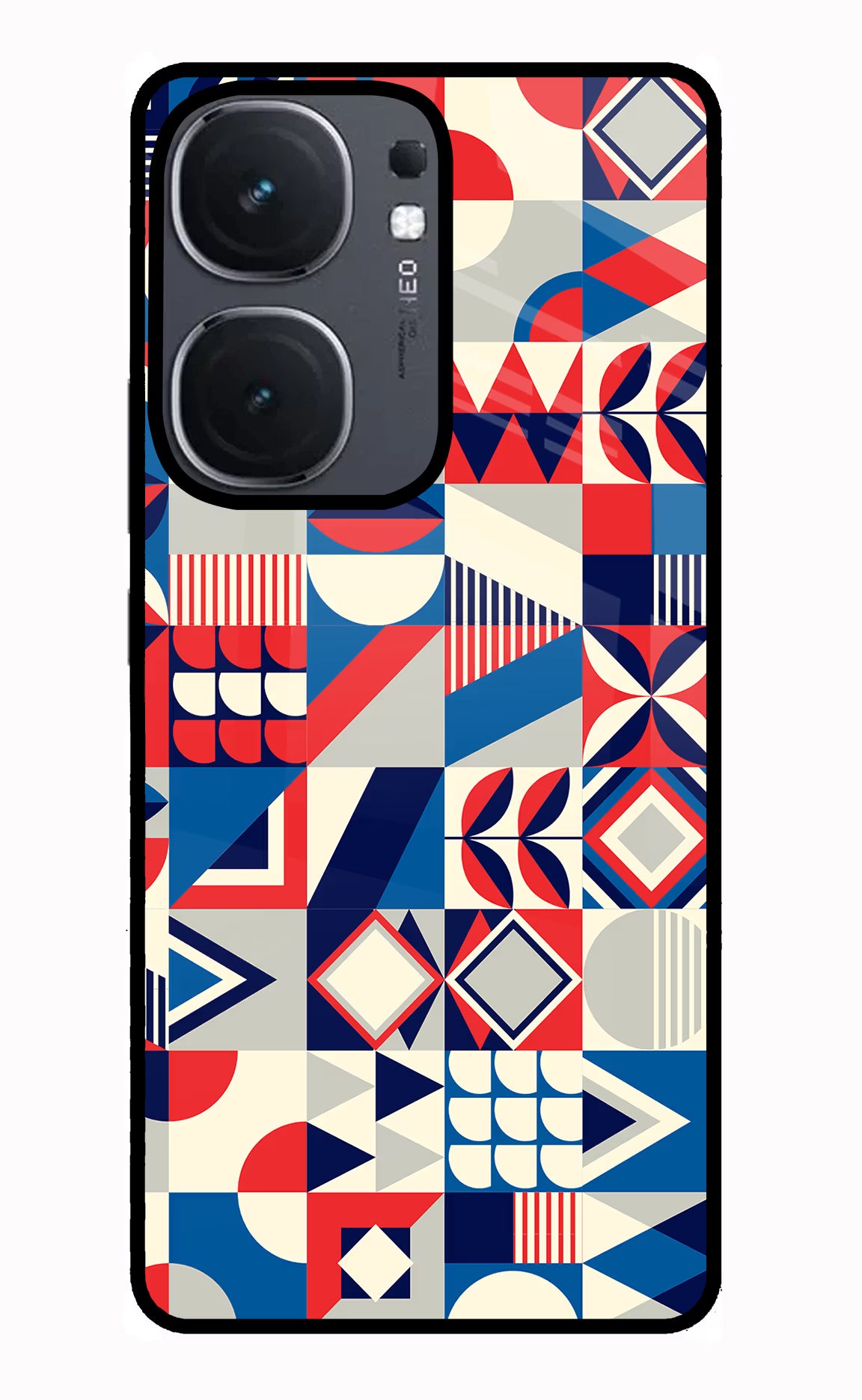 Colorful Pattern IQOO Neo9 Pro Glass Case Back Cover by Casekaro