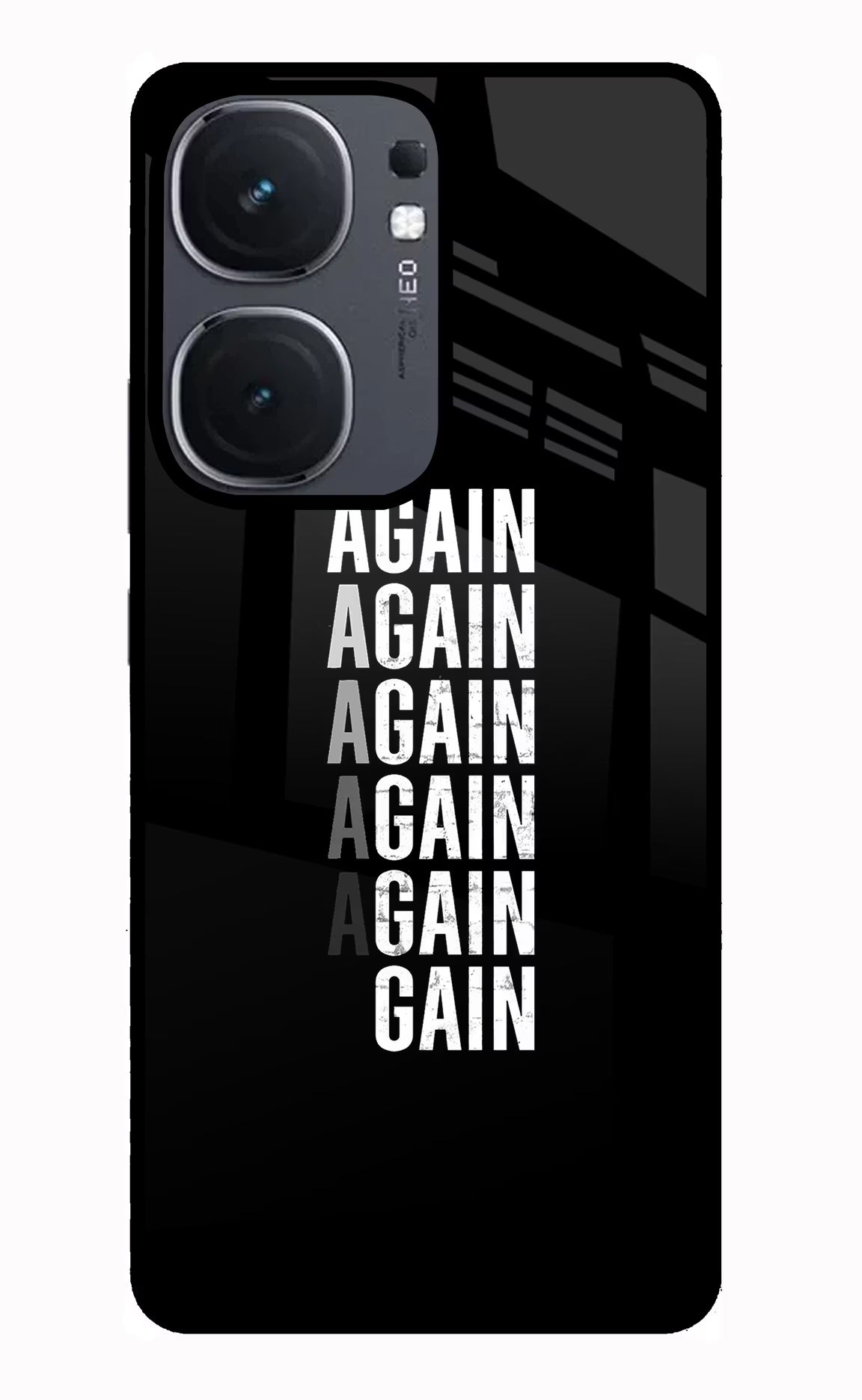 Again Again Gain IQOO Neo9 Pro Glass Case Back Cover by Casekaro