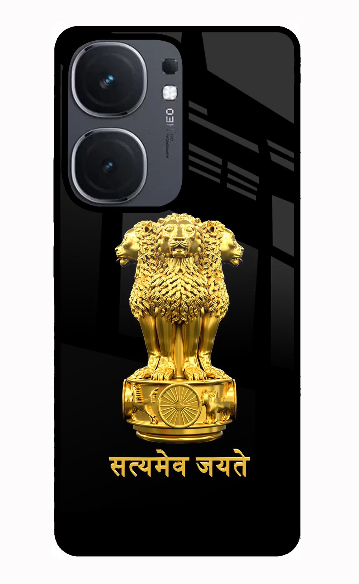 Satyamev Jayate Golden IQOO Neo9 Pro Glass Case - Satyamev Jayate Golden IQOO Neo9 Pro Glass Case Satyamev Jayate Golden IQOO Neo9 Pro Glass Case