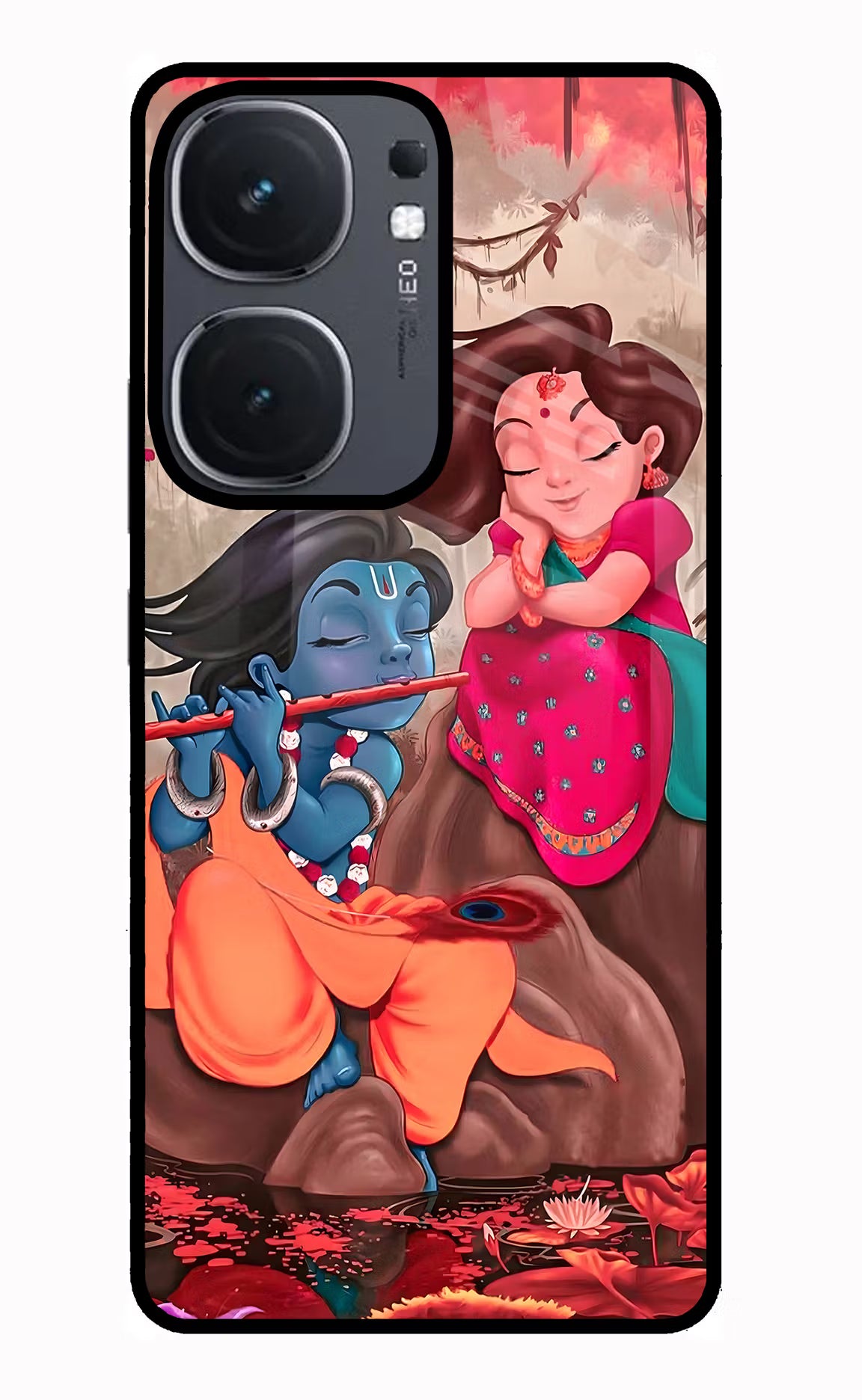 Radhe Krishna IQOO Neo9 Pro Glass Case Back Cover by Casekaro