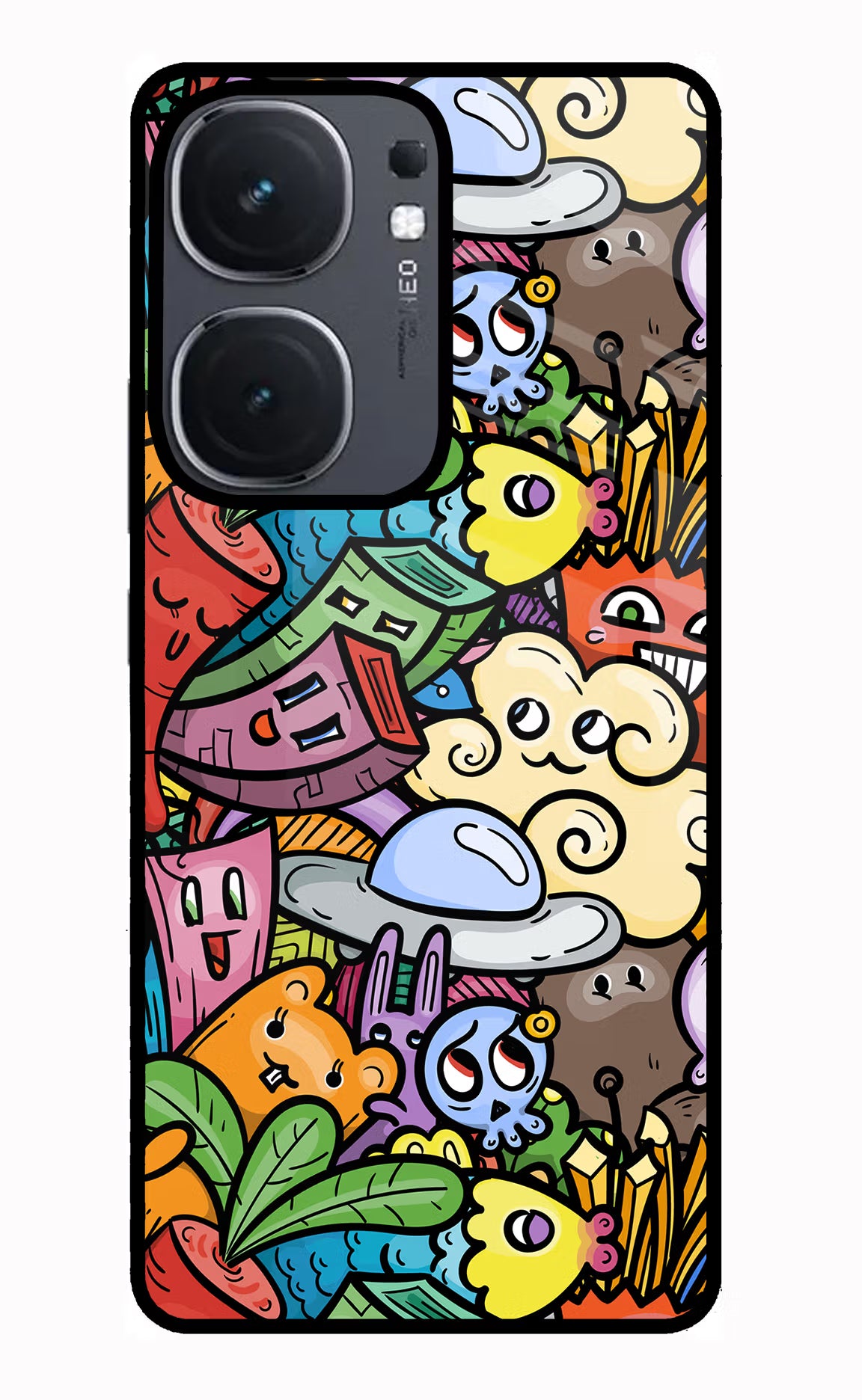 Veggie Doodle IQOO Neo9 Pro Glass Case - Veggie Doodle IQOO Neo9 Pro Glass Case Veggie Doodle IQOO Neo9 Pro Glass Case