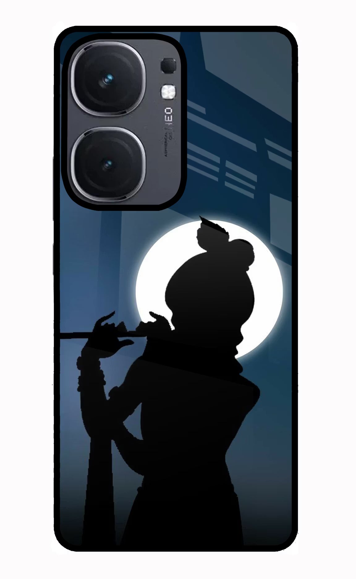 Shri Krishna Silhouette IQOO Neo9 Pro Glass Case Back Cover by Casekaro
