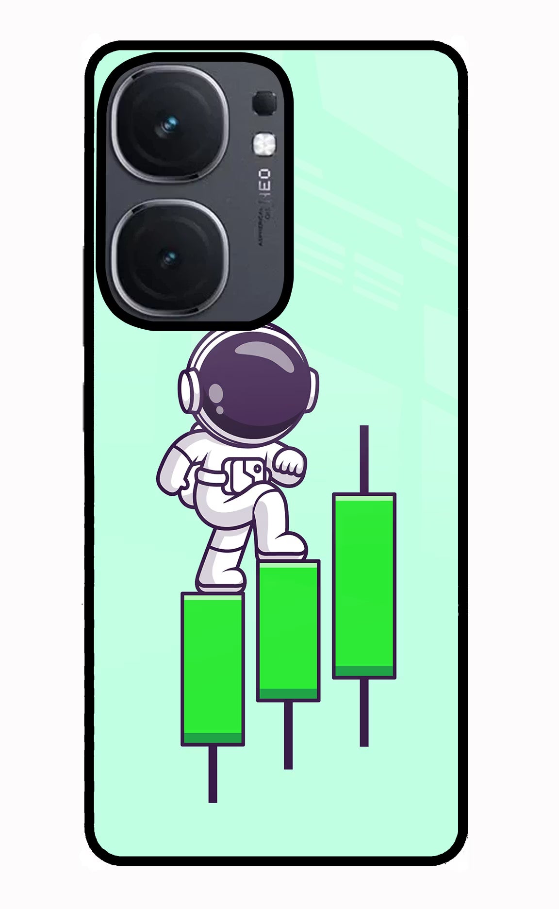Astronaut Trader IQOO Neo9 Pro Glass Case Back Cover by Casekaro