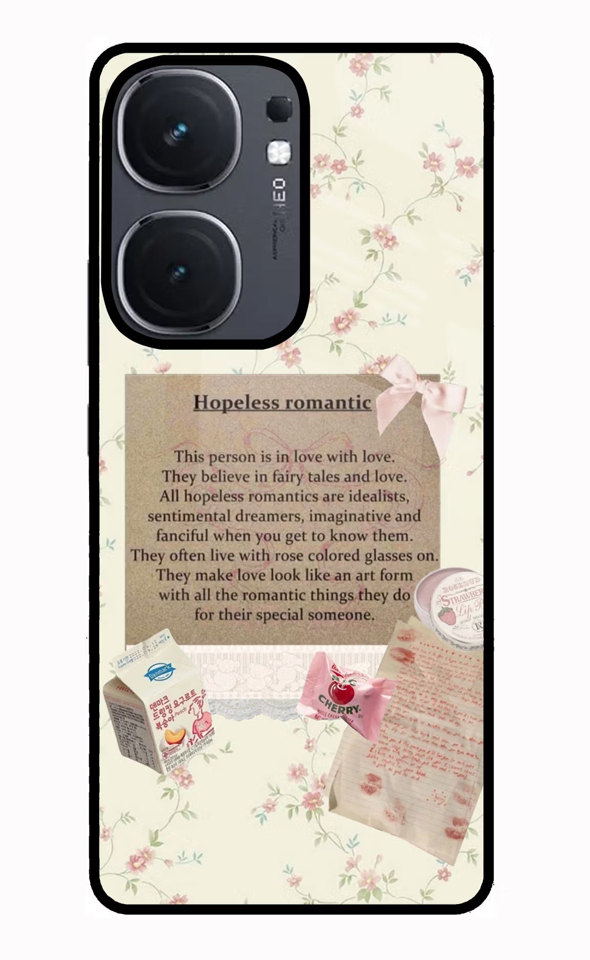 Hopeless Romantic IQOO Neo9 Pro Glass Case Back Cover by Casekaro