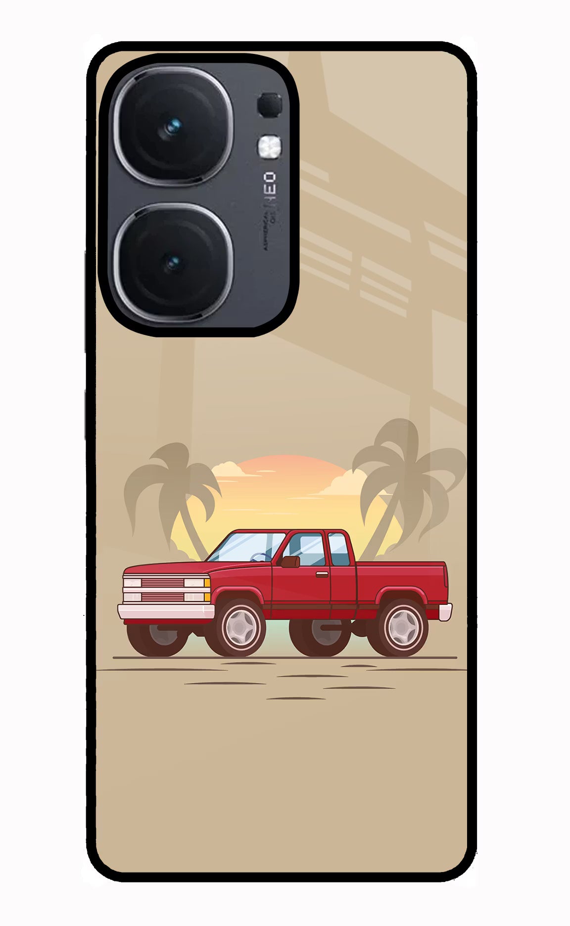 Desert Classic Drive IQOO Neo9 Pro Glass Case Back Cover by Casekaro