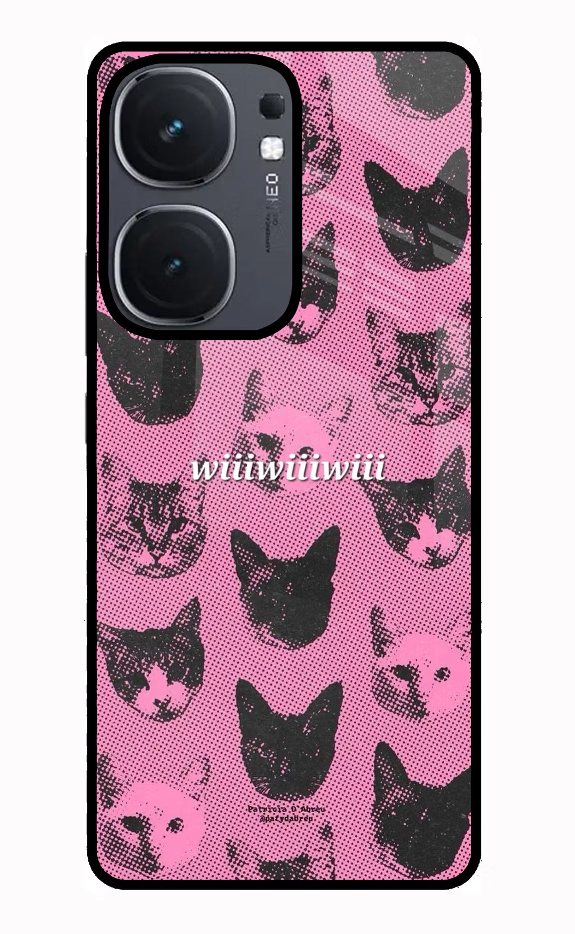 Pink Cats IQOO Neo9 Pro Back Cover - Pink Cats IQOO Neo9 Pro Glass Case Back Cover by Casekaro Pink Cats IQOO Neo9 Pro Glass Case Back Cover by Casekaro