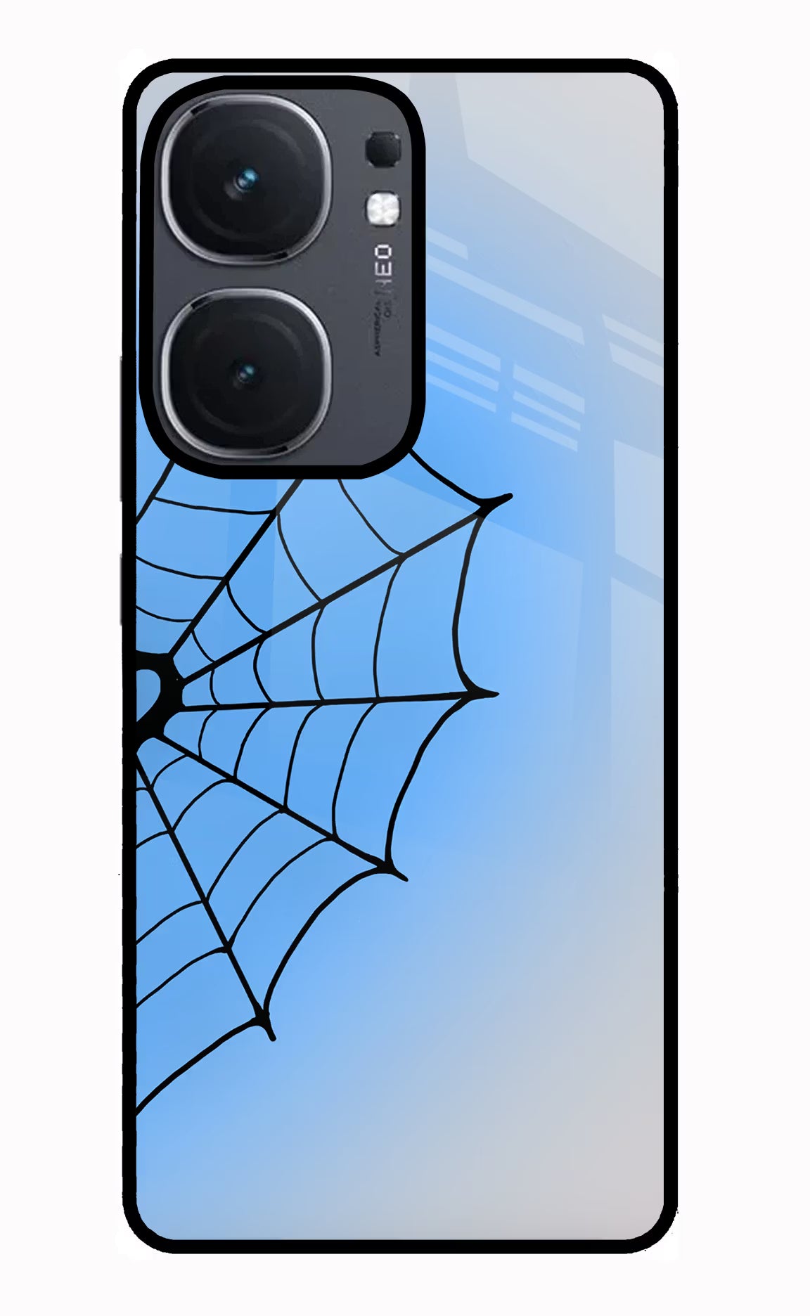 Blue Web IQOO Neo9 Pro Glass Case - Blue Web IQOO Neo9 Pro Glass Case Blue Web IQOO Neo9 Pro Glass Case